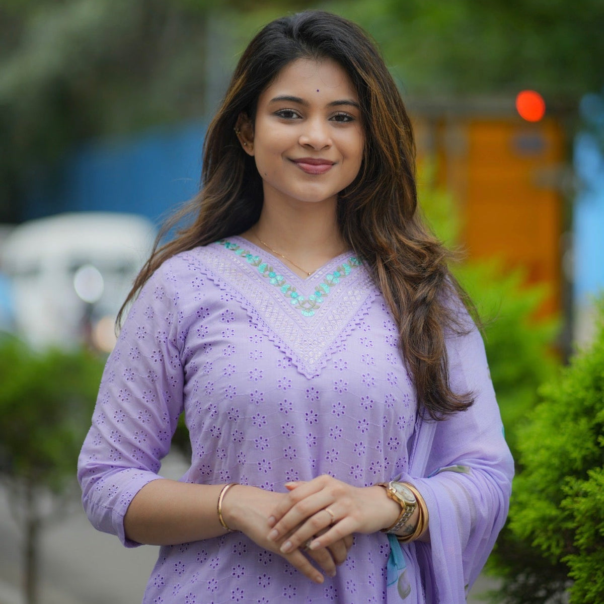 Vedha – Hakoba Cotton Kurti Set with Palazzo & Dupatta (VC747)