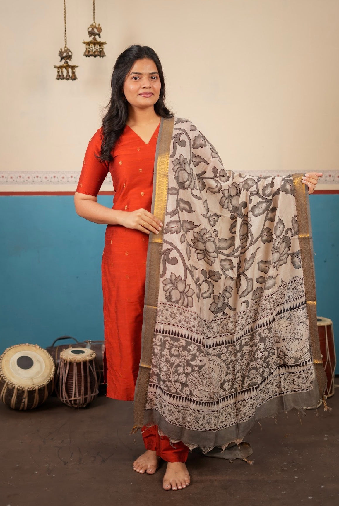 kalamkari silk dupatta-VC995