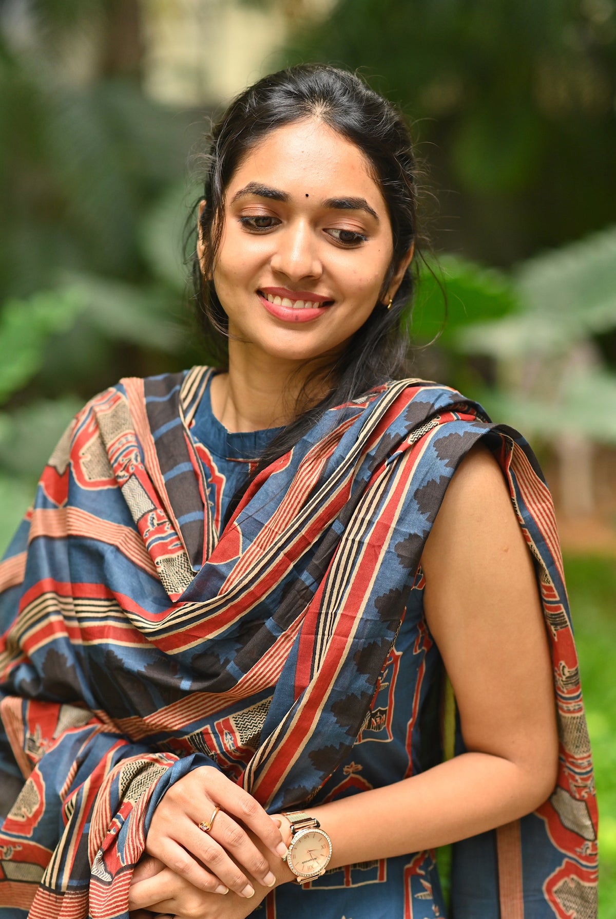 Shyama Ajrakh Print Organic Cotton Kurta Palazzo Set