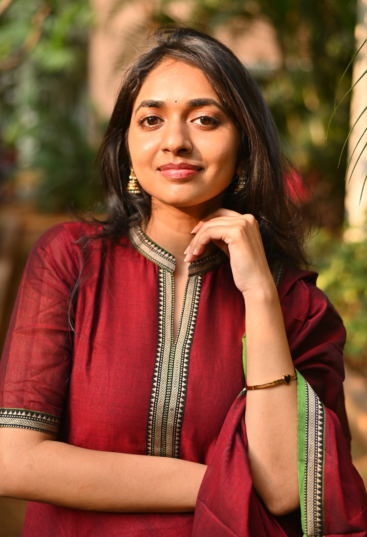 Padmini – Red Narayanpet Anarkali & Dupatta Set