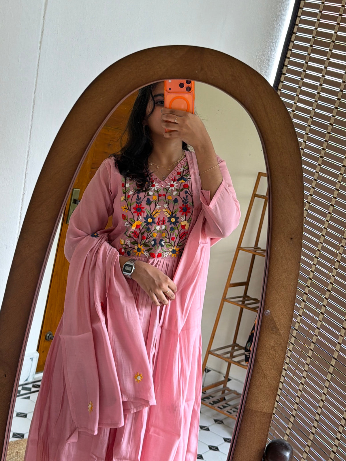 THANVI -  Floral embroidered Anarkali  -(VC1042)