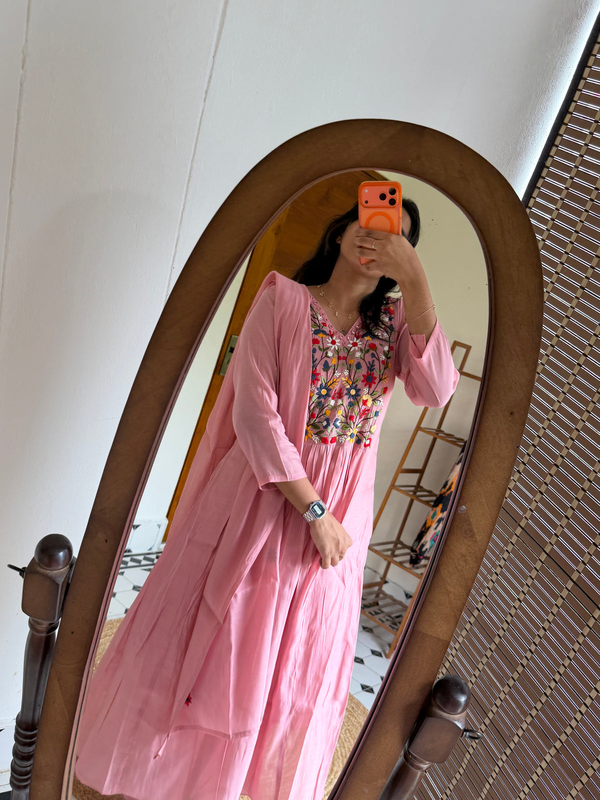 THANVI -  Floral embroidered Anarkali  -(VC1042)