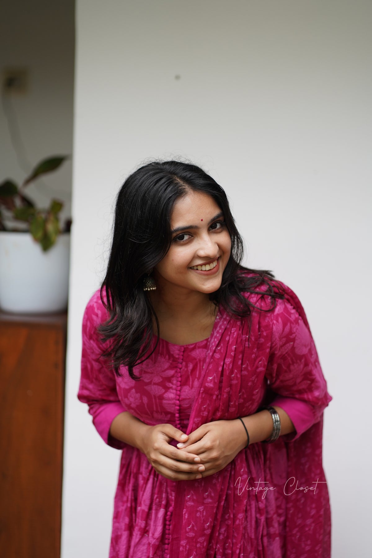 Amayra – Pink Cotton Handblock Print Anarkali Suit Set