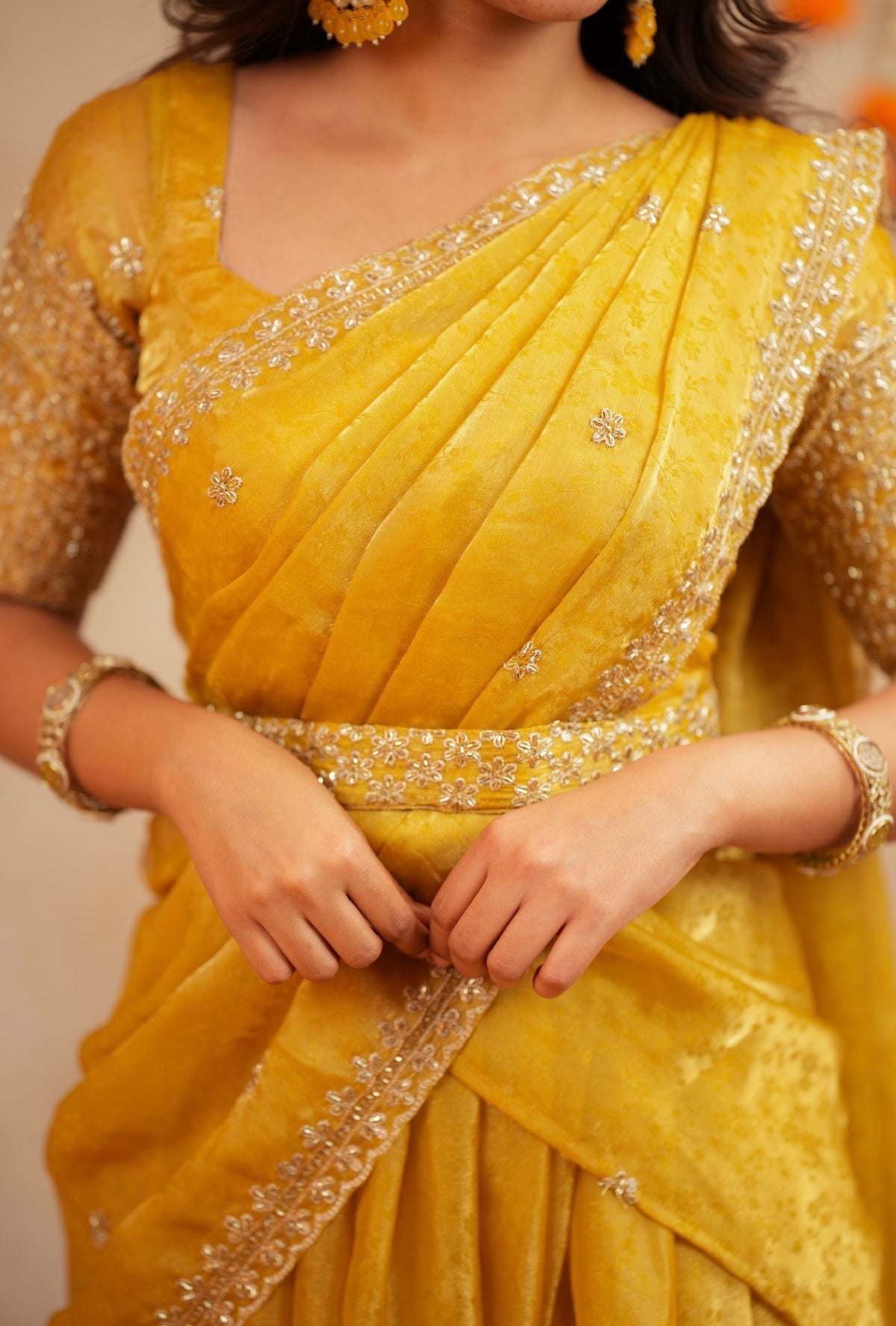 Swathi – Yellow Sequin Lehenga with Dupatta