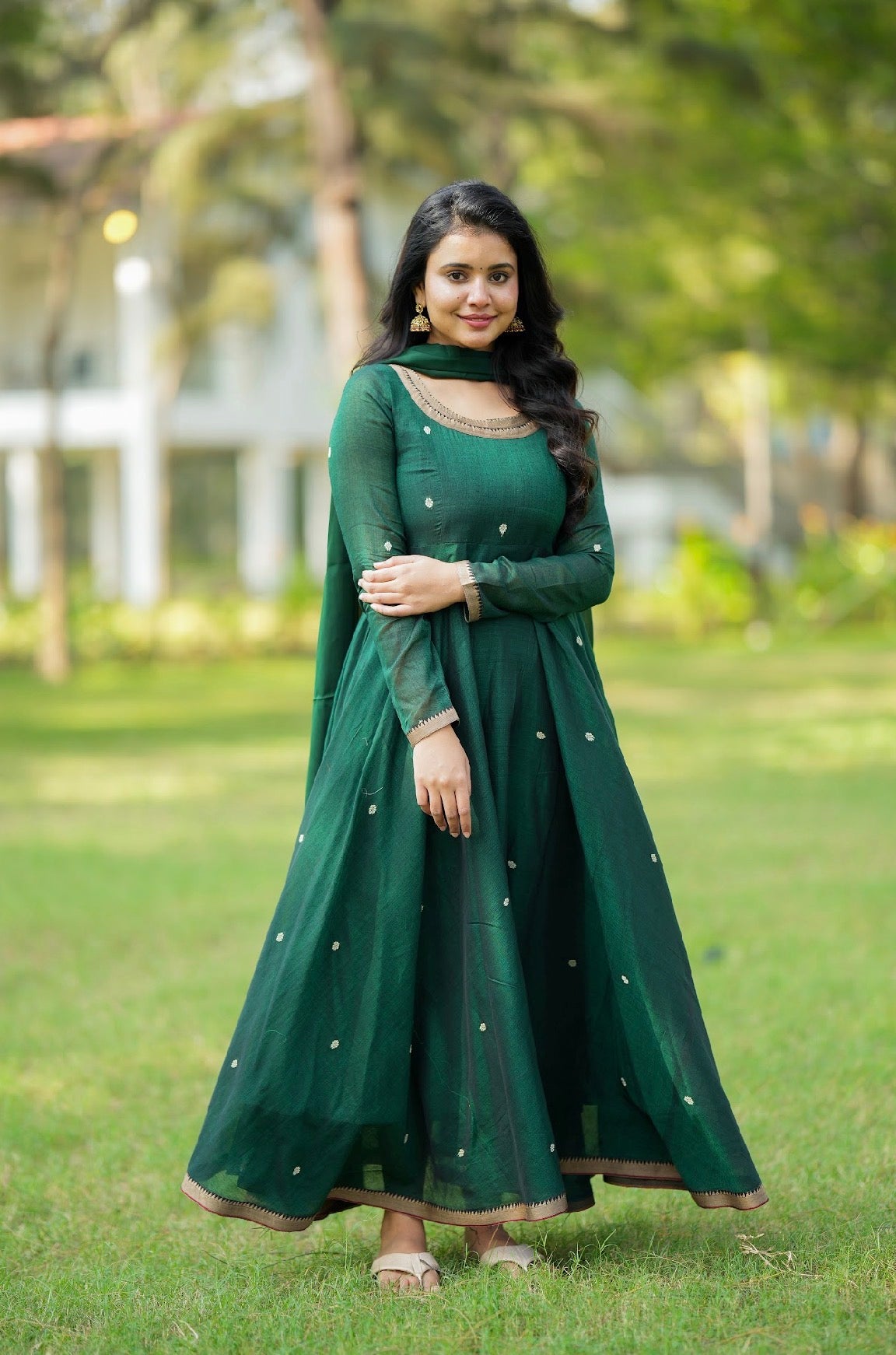 Tharika – Emerald Narayanpet Kalamkari Anarkali Suit