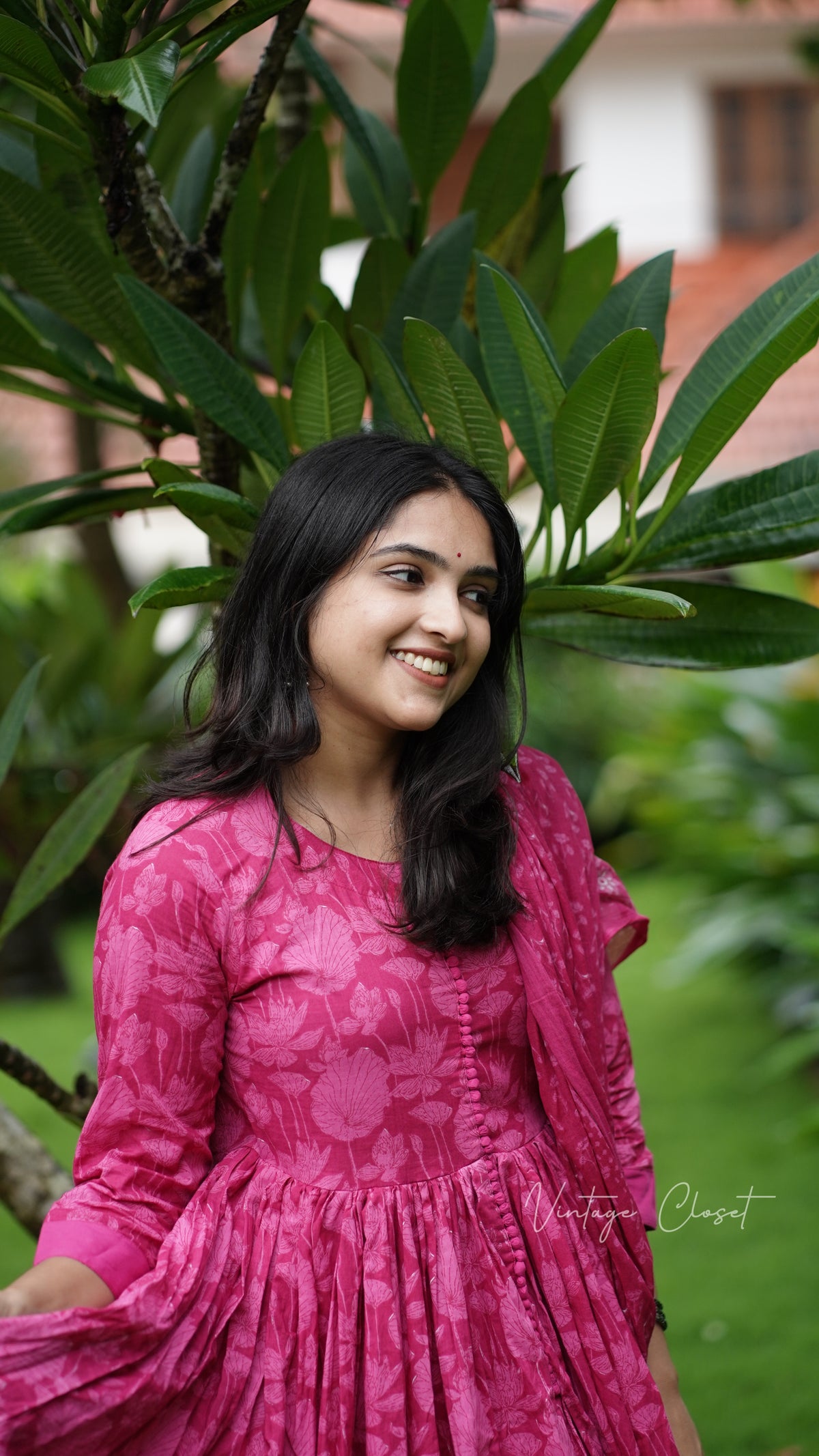 Amayra – Pink Cotton Handblock Print Anarkali Suit Set