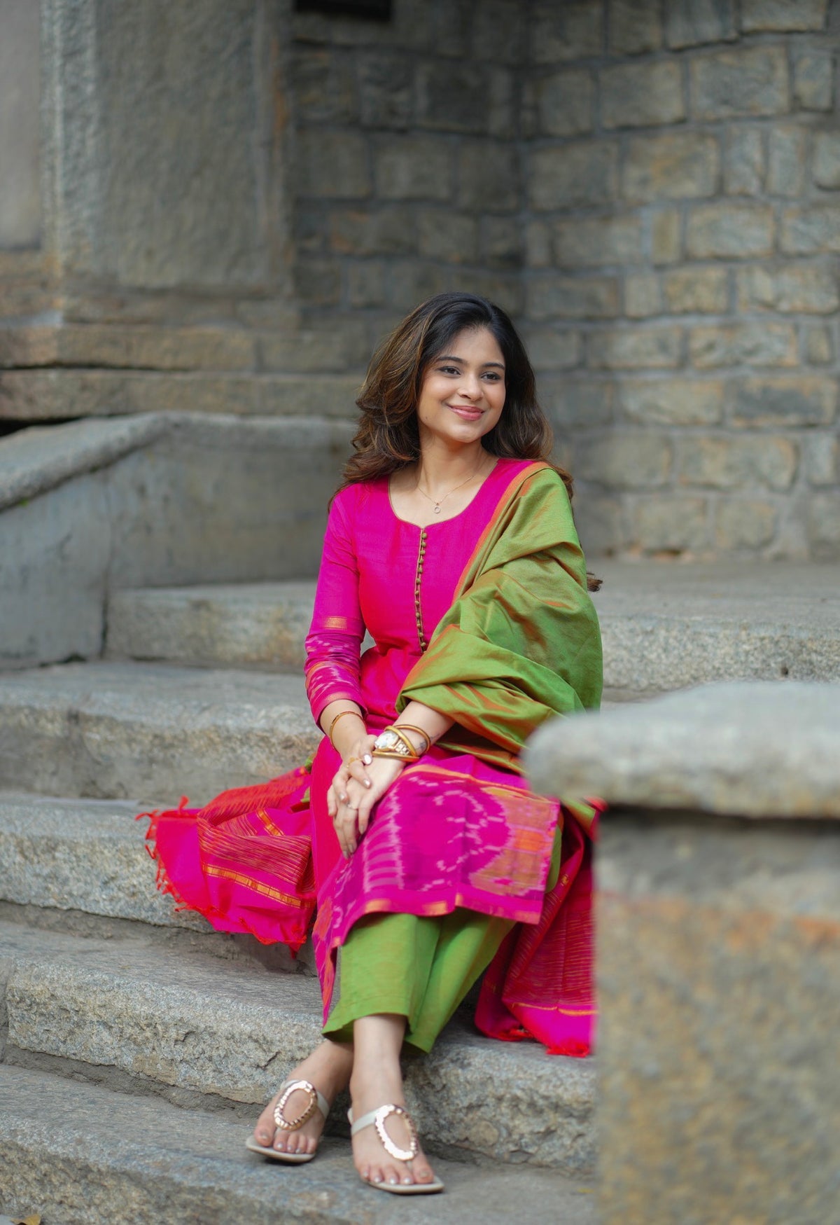 SHANMATHI -Pochampally Ikkat silk suit (VC749)
