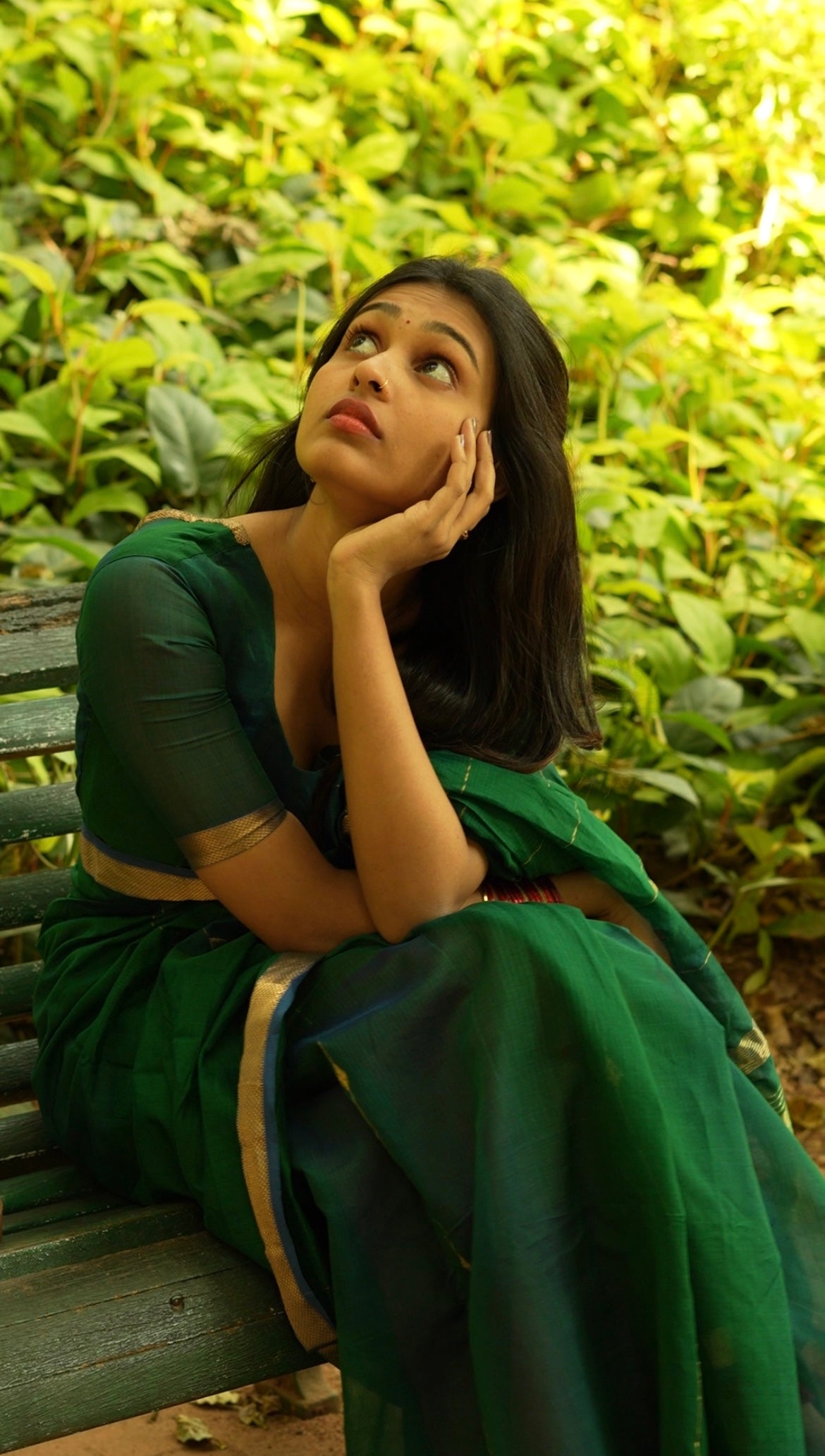 Sundari-Green (Maheshwari silk saree)