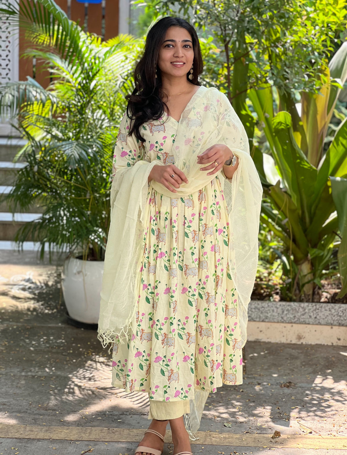 Kanmani – Pichwai Print Mul Cotton Kurta Set