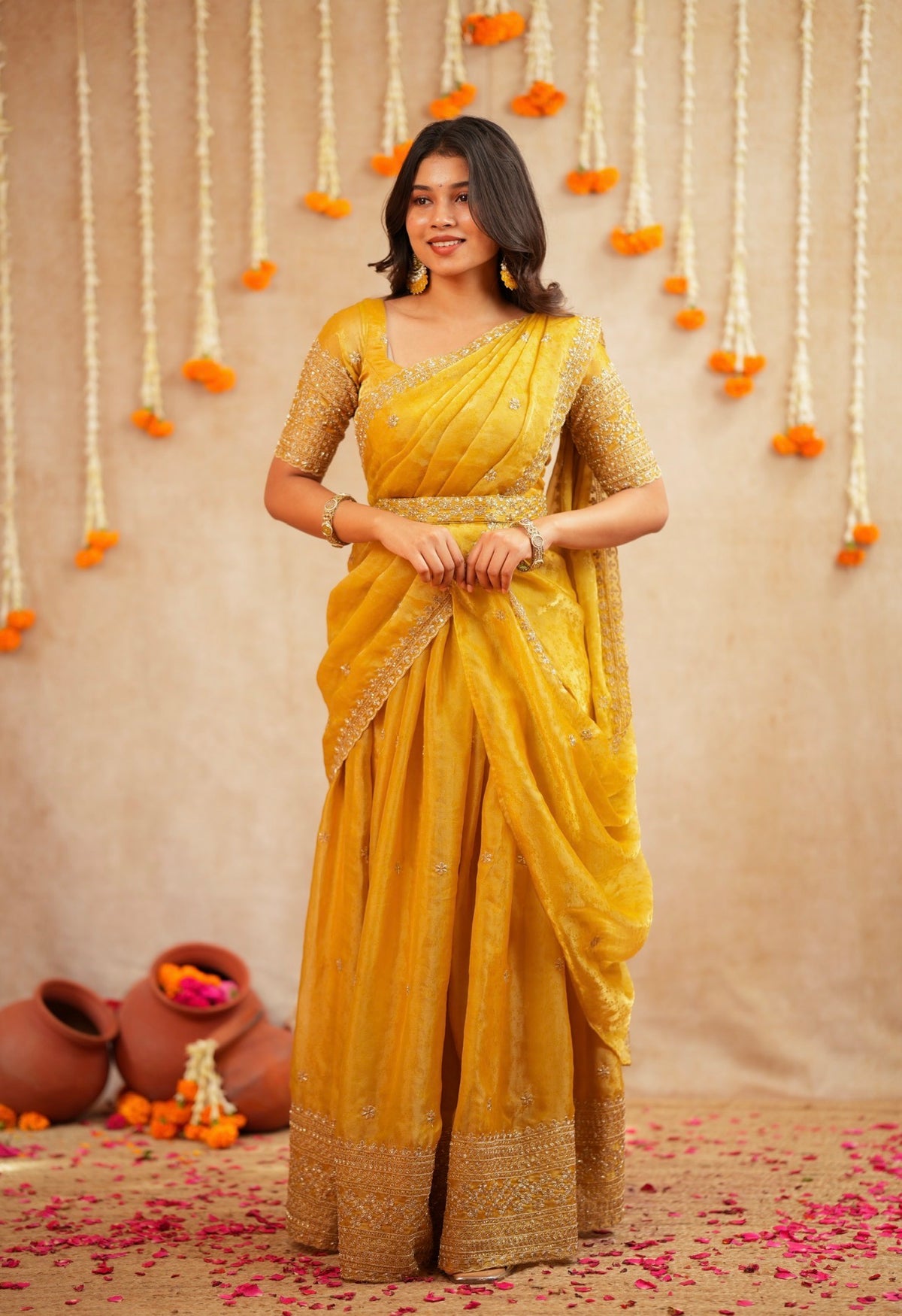 Swathi – Yellow Sequin Lehenga with Dupatta