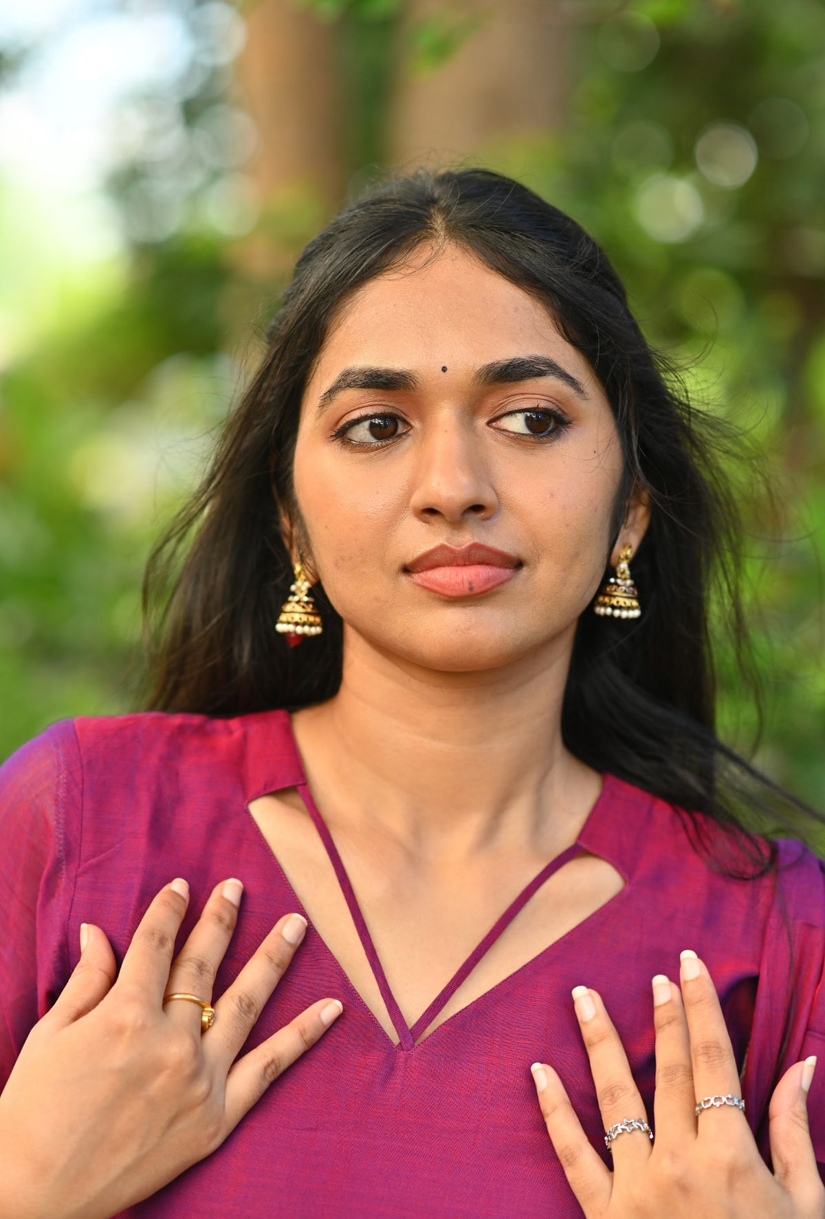 Padmini – Wine Violet Narayanpet Anarkali & Dupatta Set