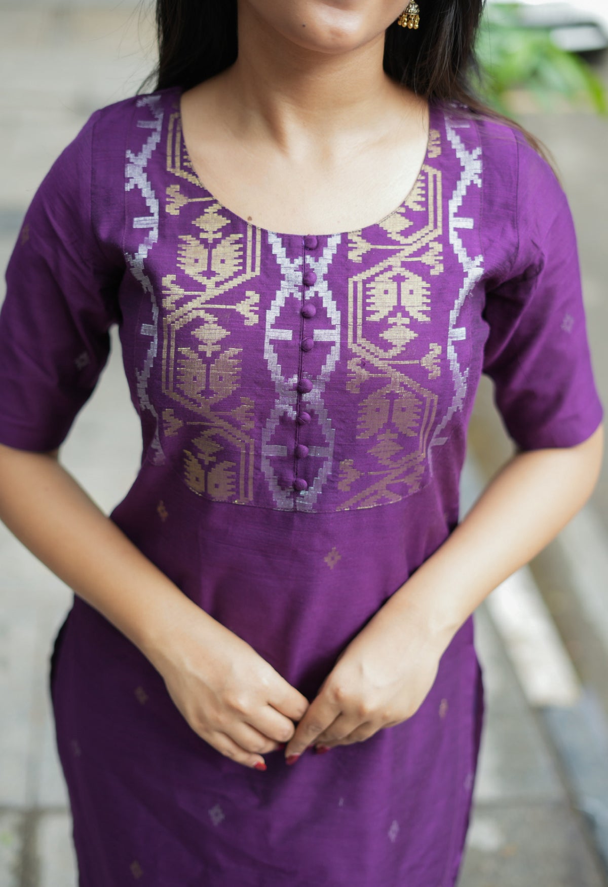 Preethi-Jamdani(Violet)