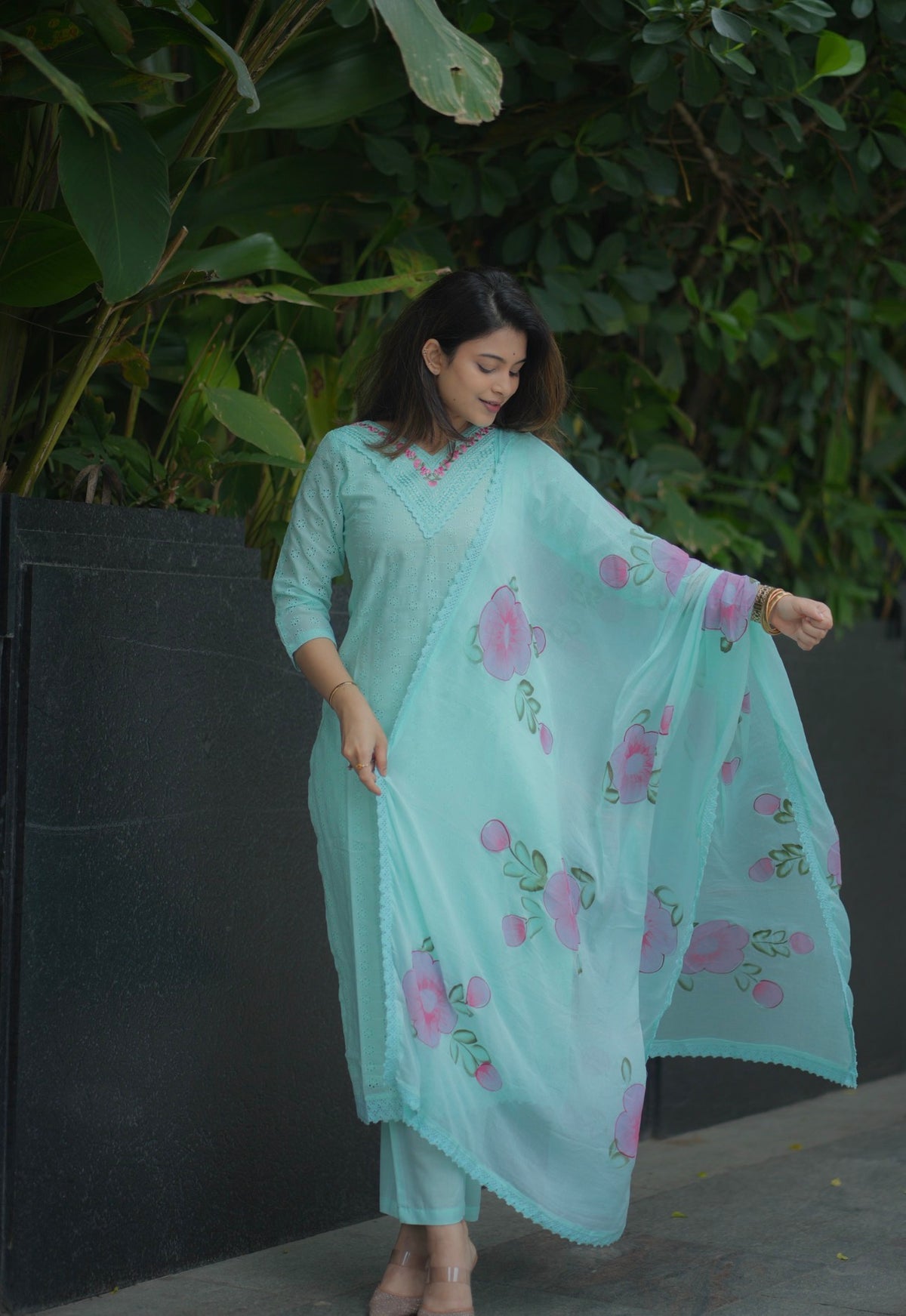 Vedha – Hakoba Cotton Kurti Set with Palazzo & Dupatta (VC748)