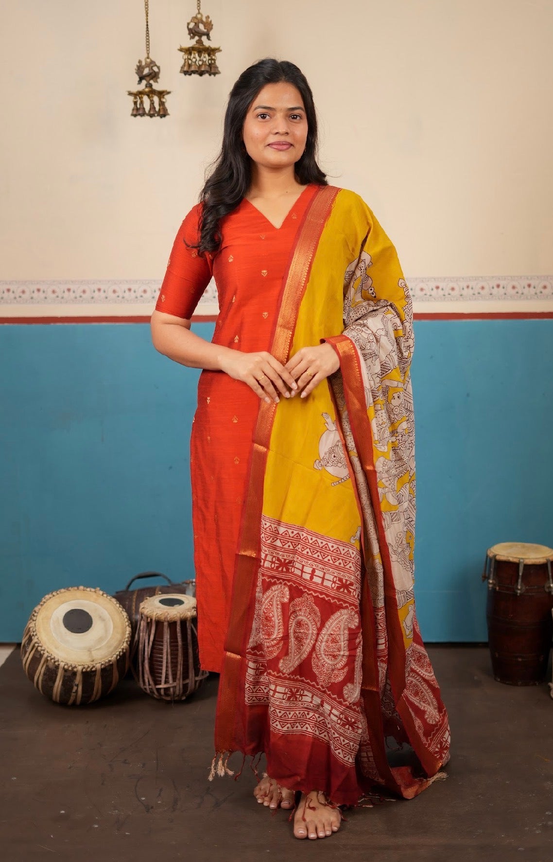 kalamkari silk dupatta-VC992