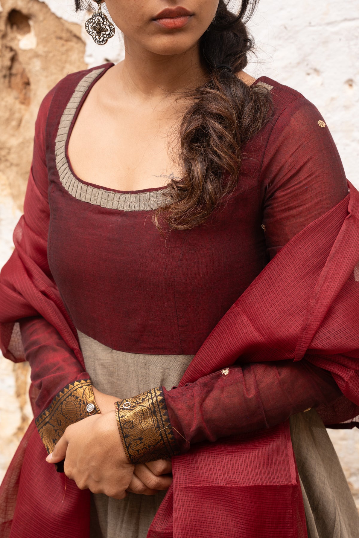 Vedha – Black Narayanpet Kalamkari Yoke Anarkali Suit
