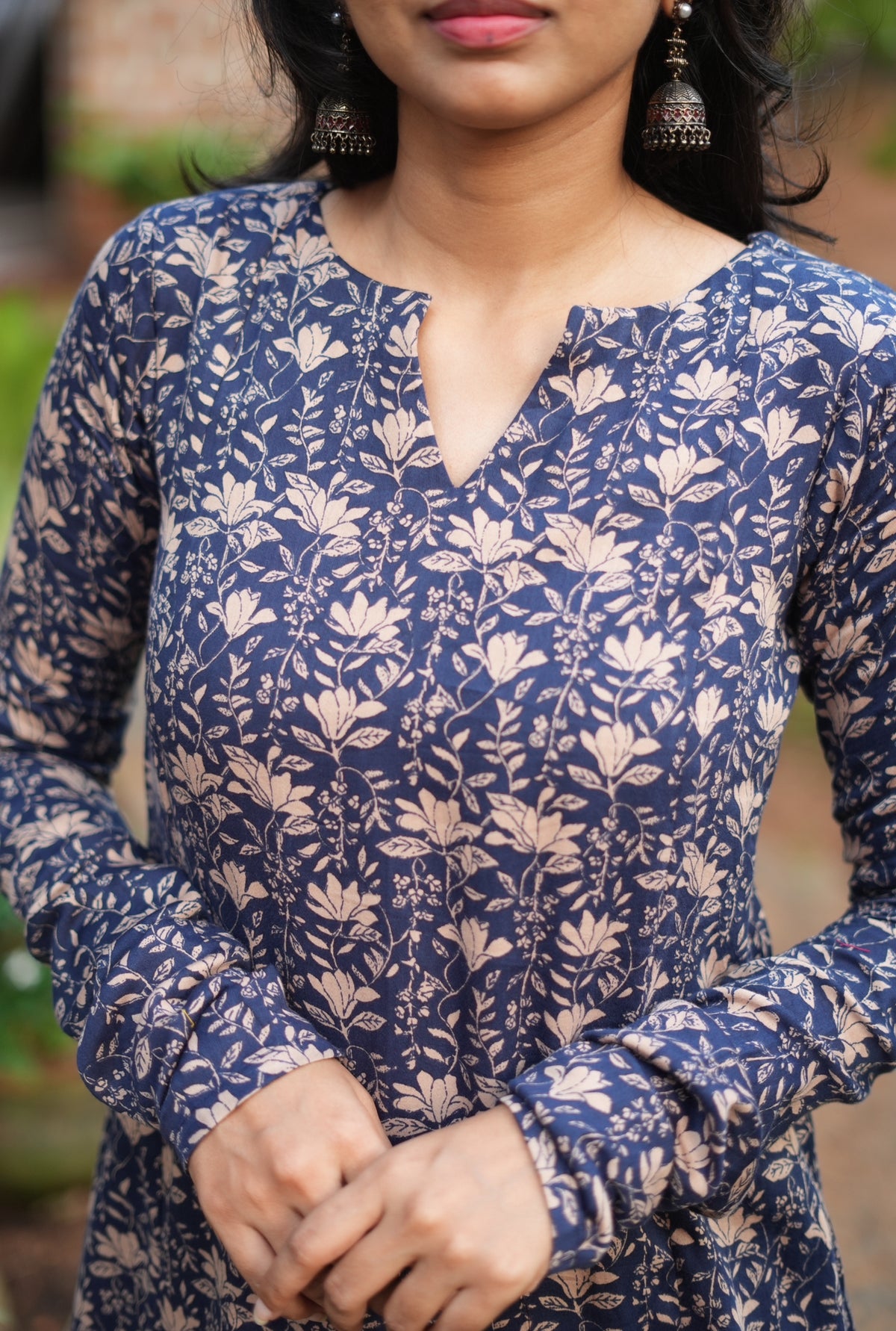 Rakshana – Floral Modal Silk A-Line Suit Set