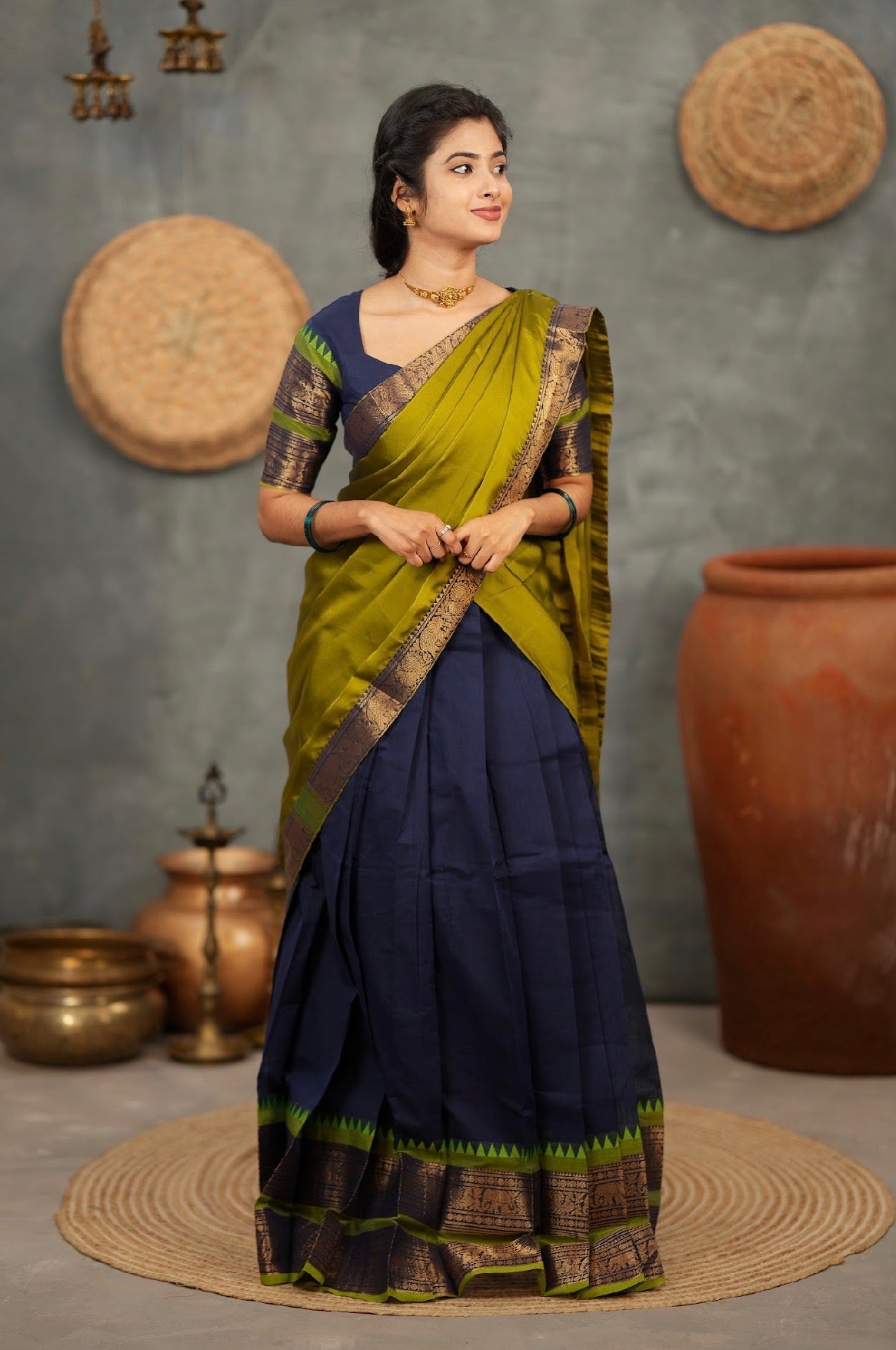 RANGANAYAKI-Blue with olive