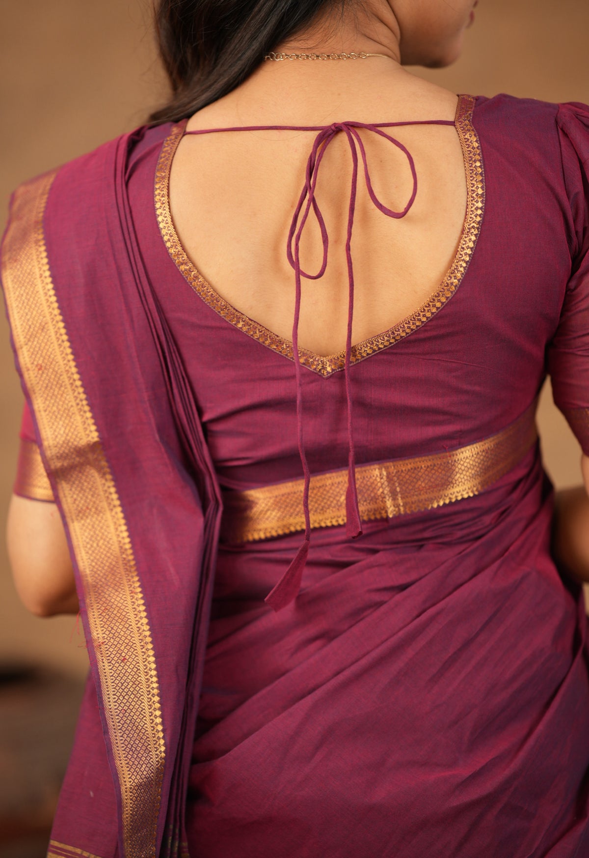 Maroon mangalgiri cotton blouse  (VCB005)