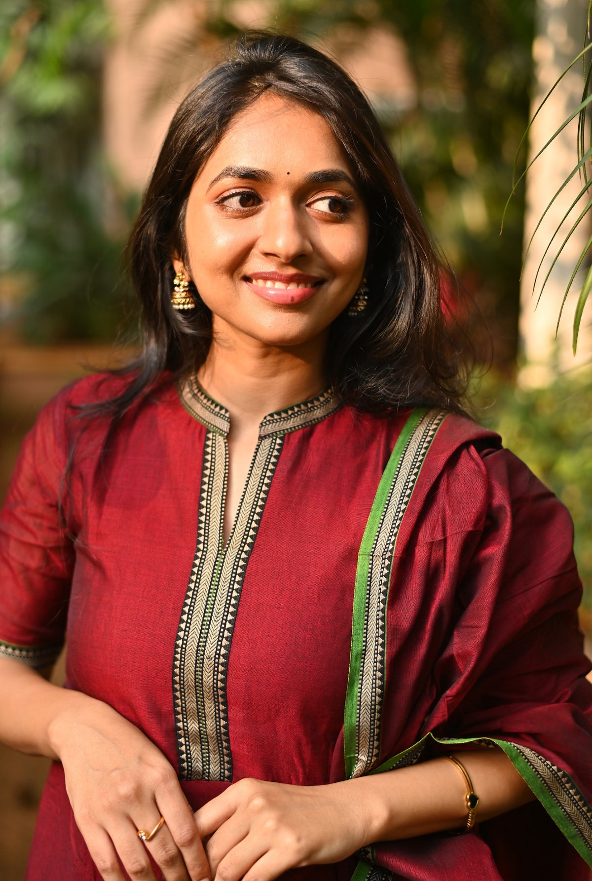 Padmini – Red Narayanpet Anarkali & Dupatta Set
