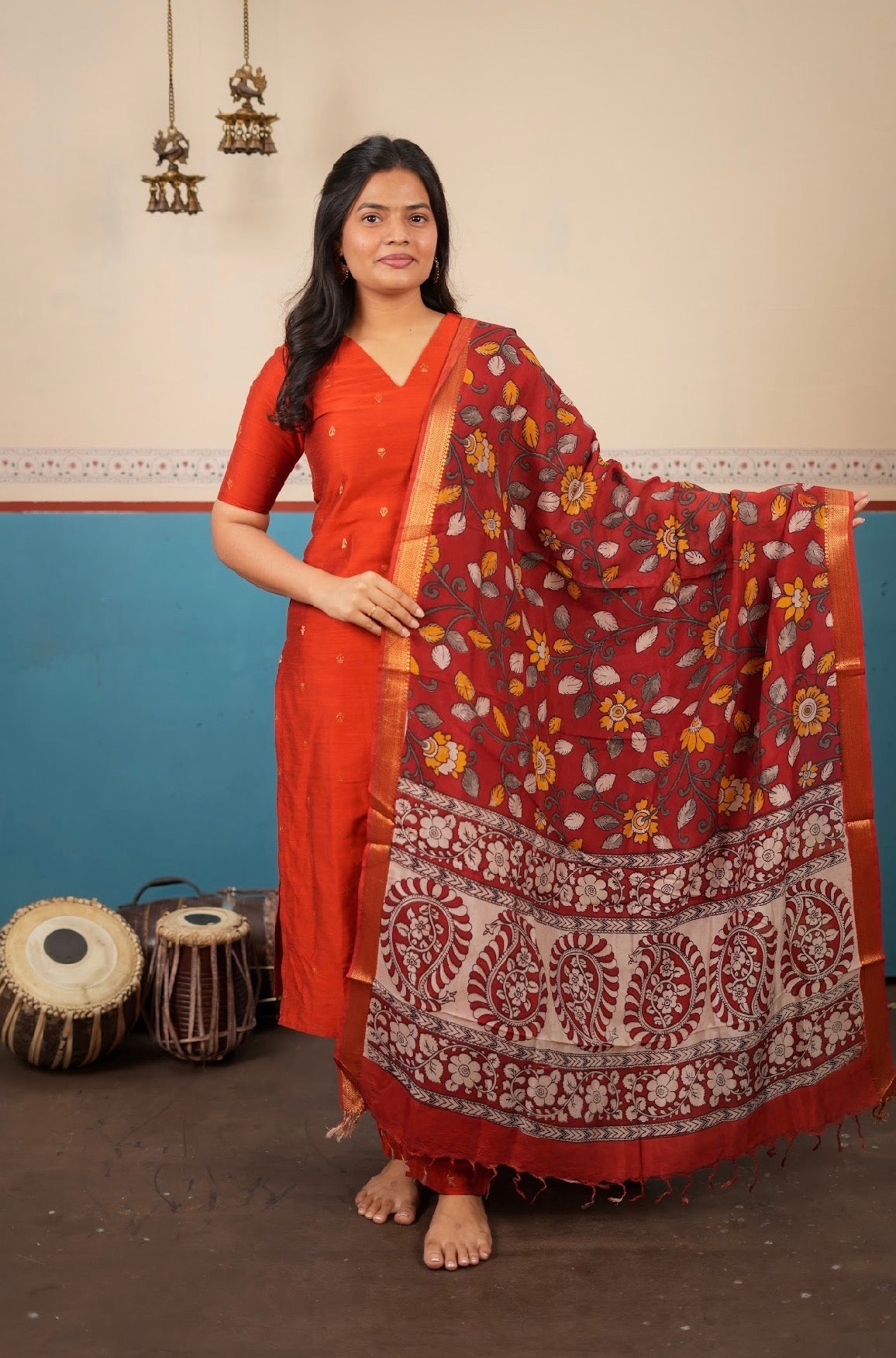 kalamkari silk dupatta-VC996