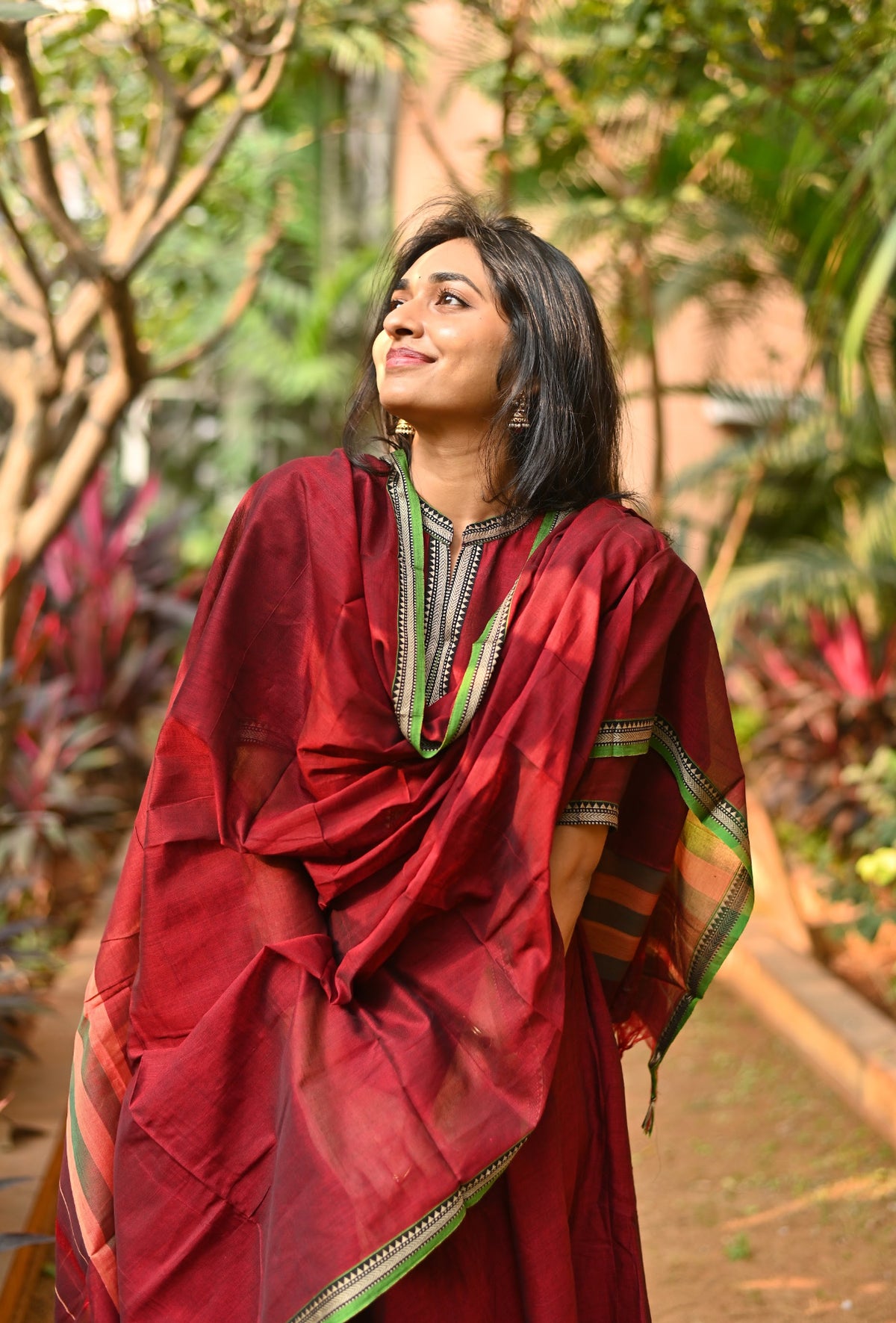 Padmini – Red Narayanpet Anarkali & Dupatta Set