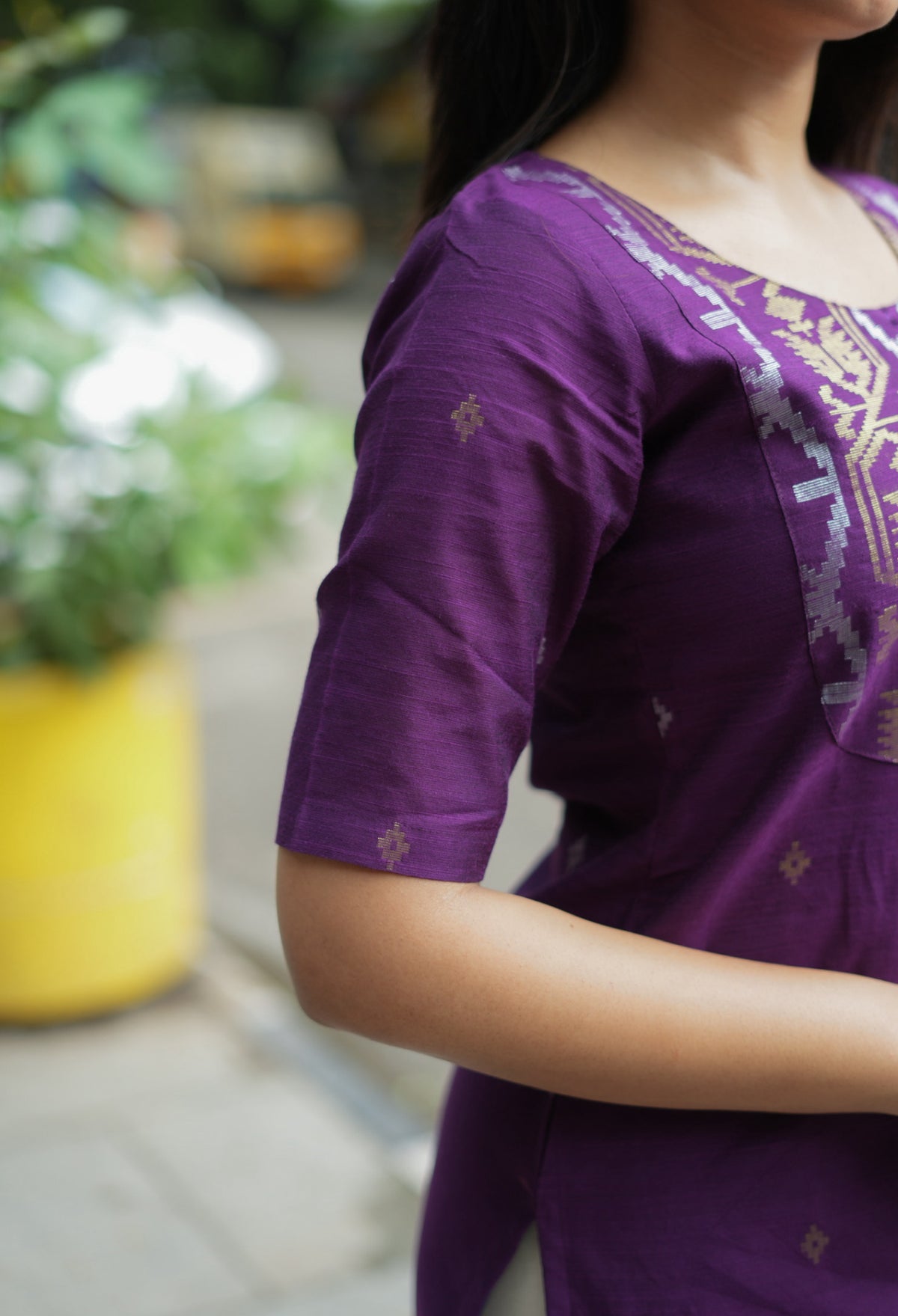 Preethi-Jamdani(Violet)