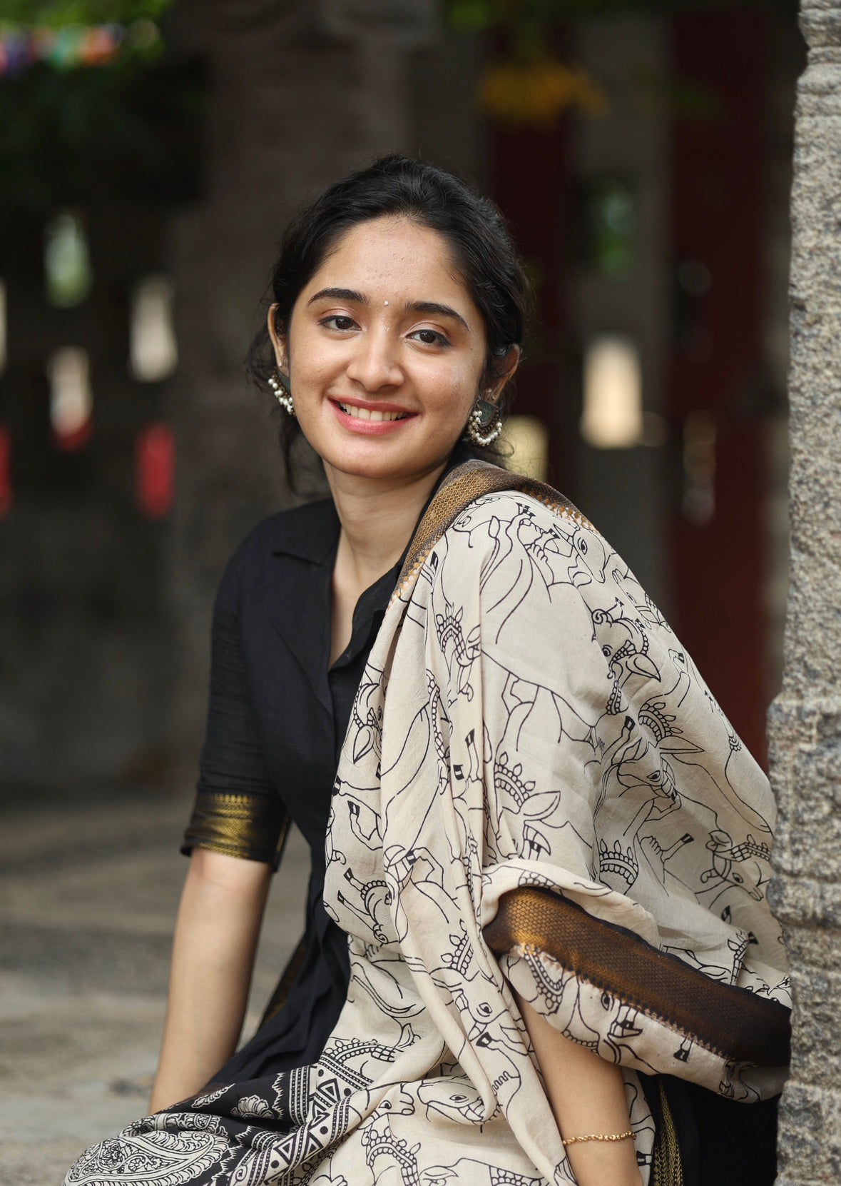 SUBATHRA(Black)with silk dupatta