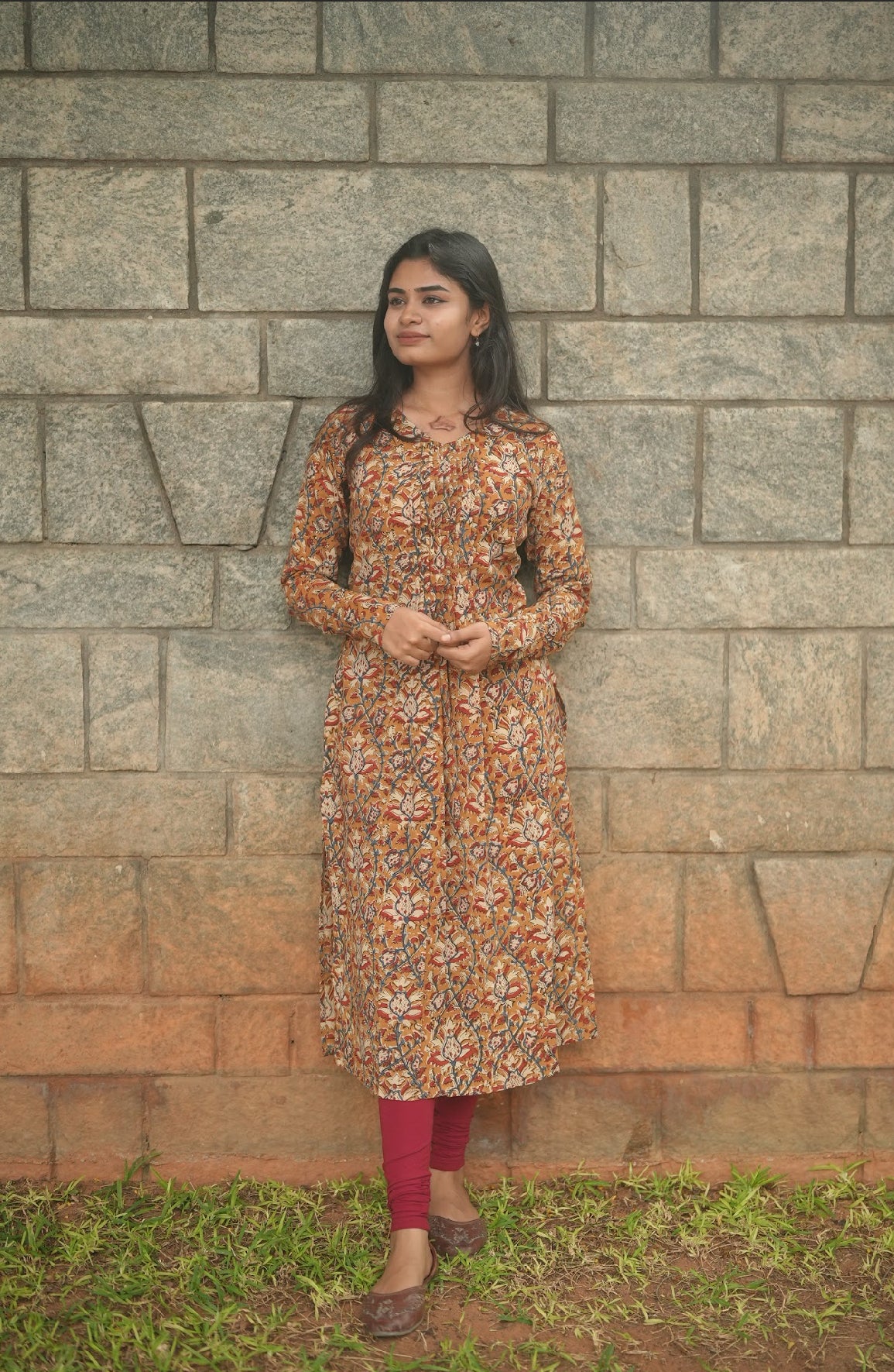 Pallavi-Kalamkari(U neck frilled)