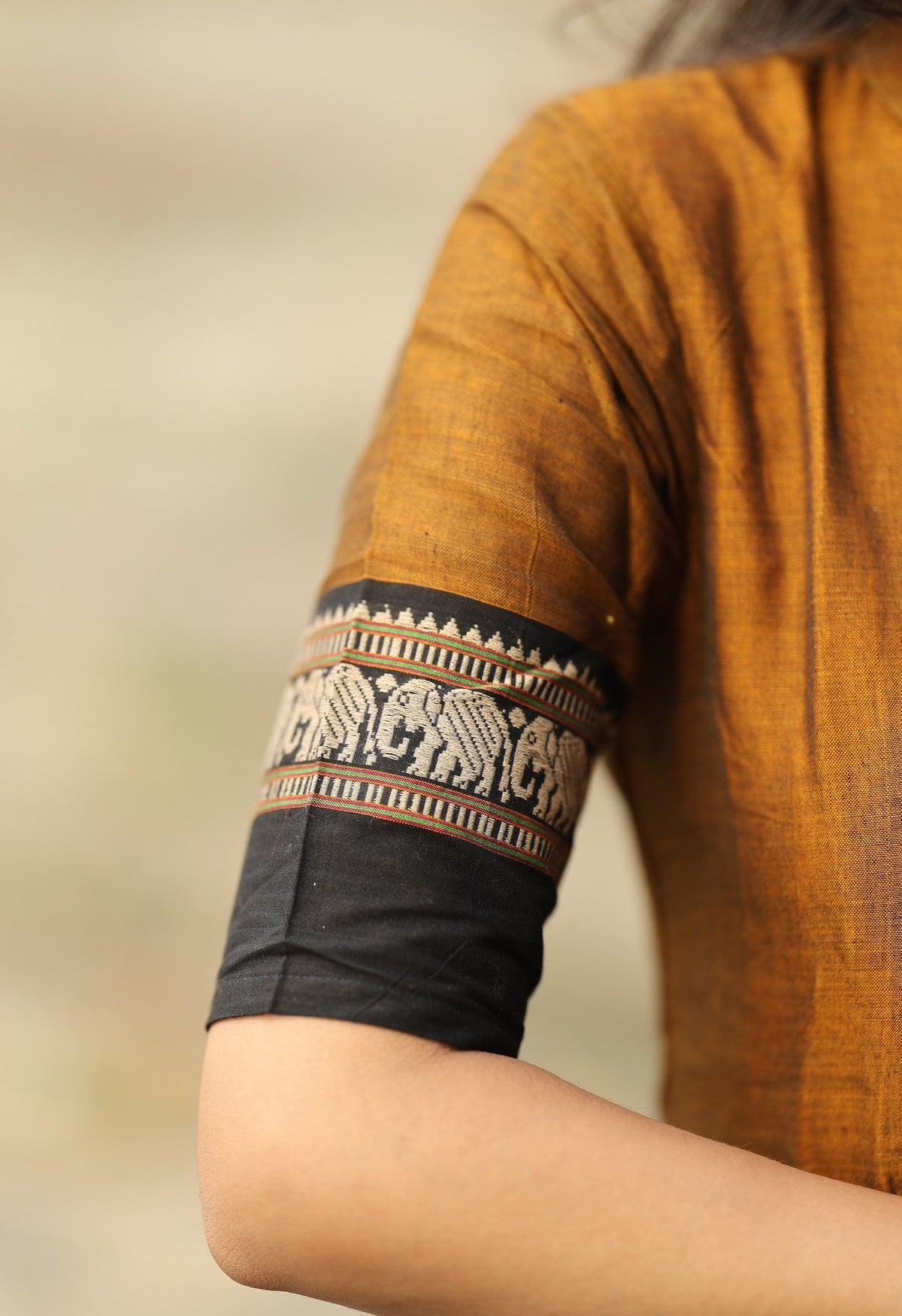 Arti – Brown Narayanpet Anarkali with Black Dupatta