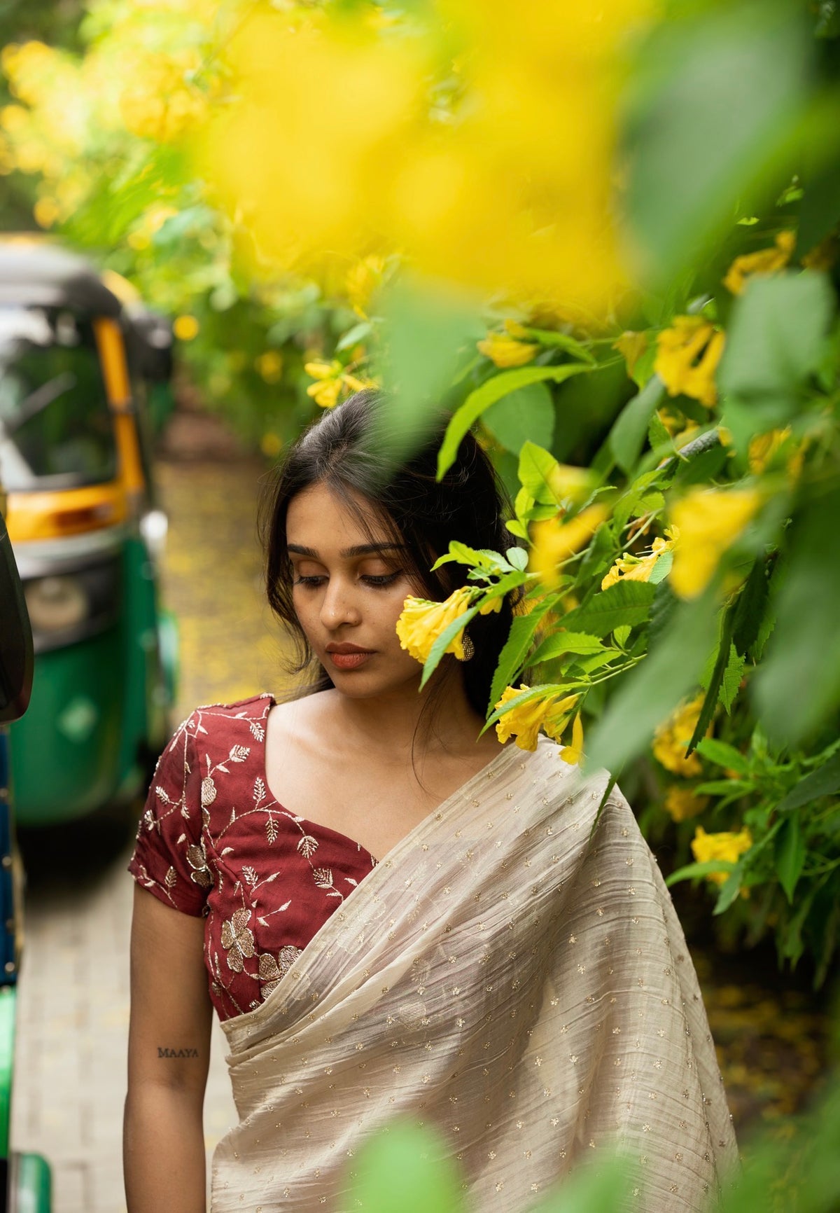 Senorita-Premium crushed salsa saree
