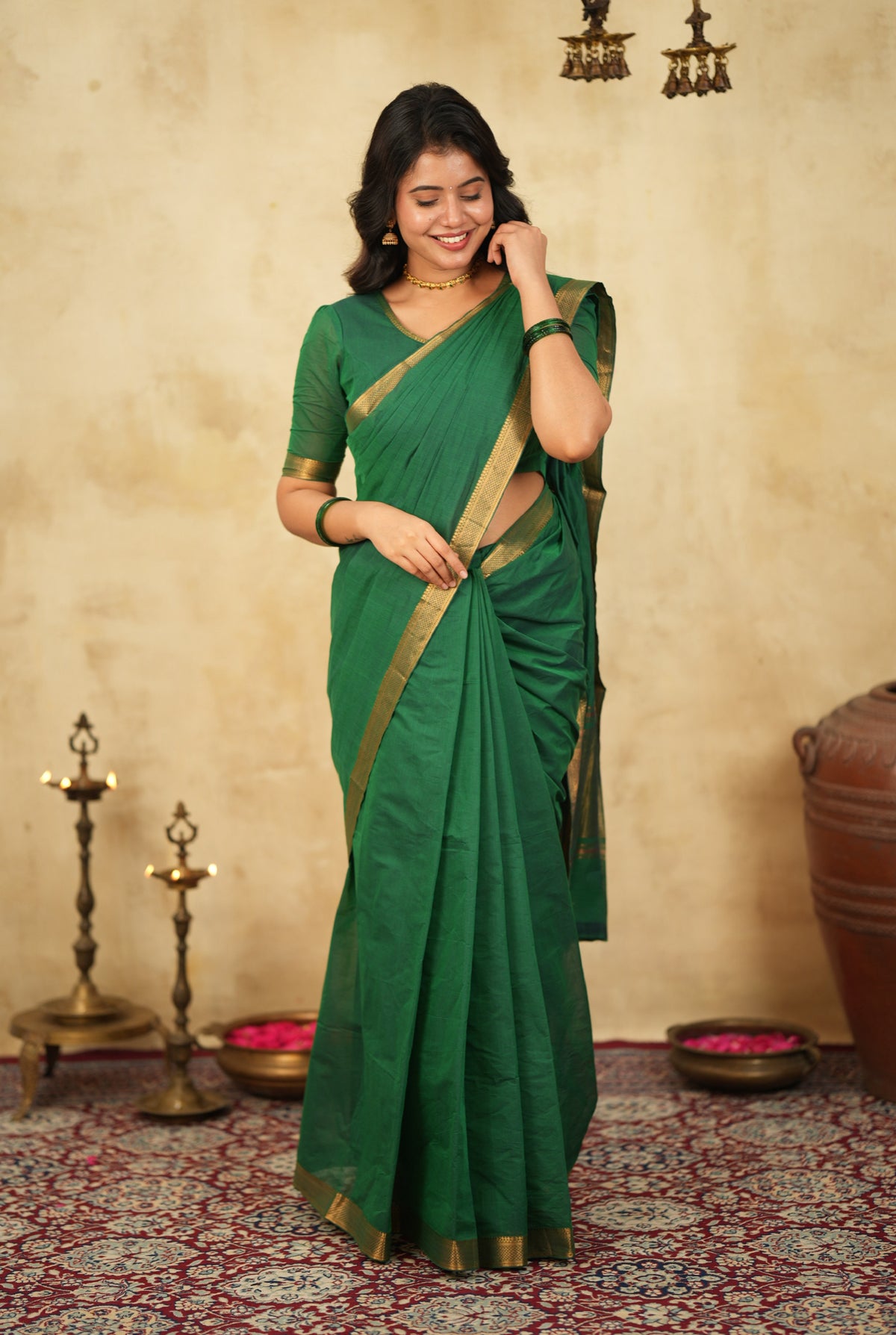LEELA-Mangalgiri cotton-Emerald