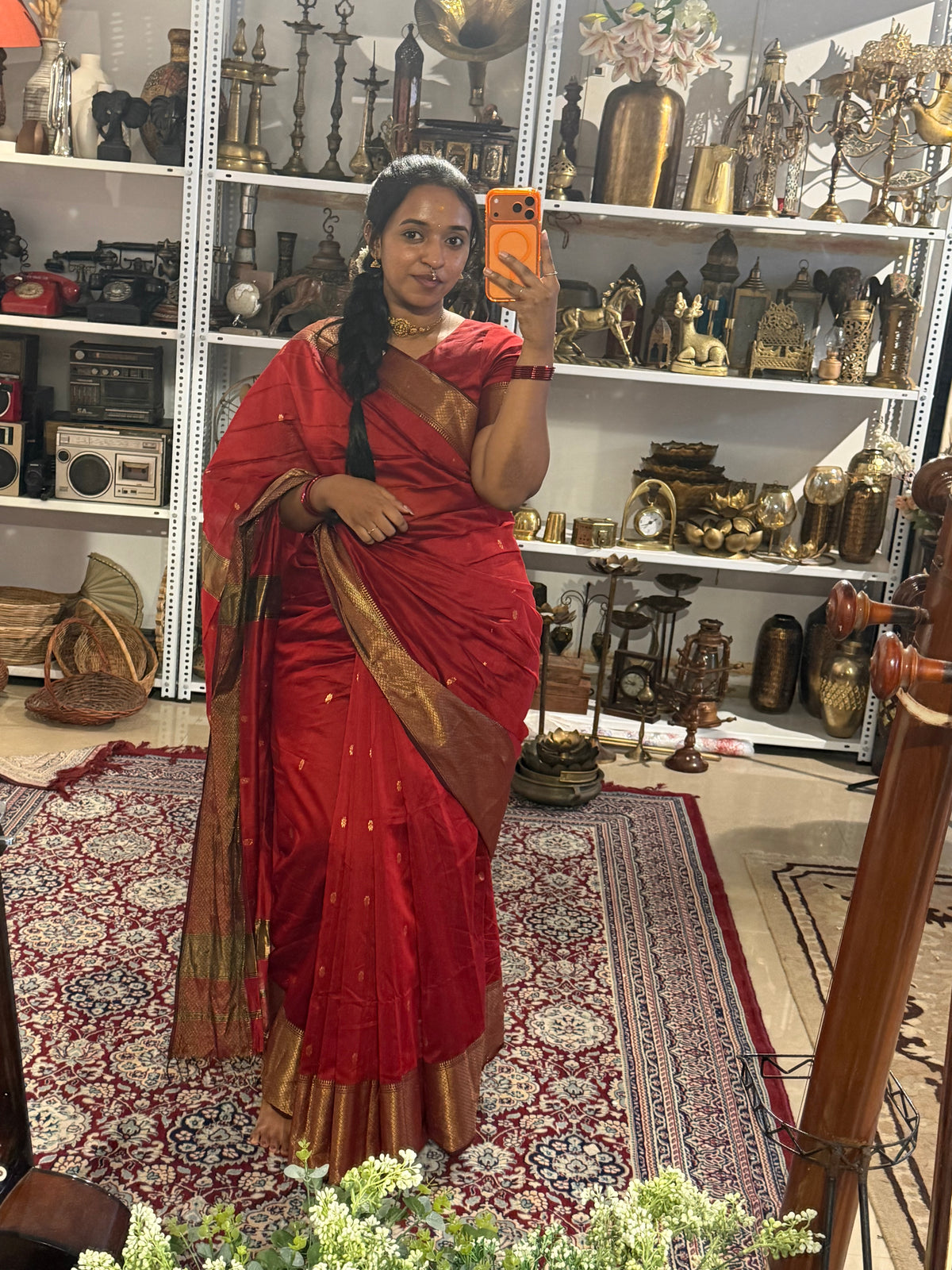Sundari-Maheshwari silk saree(Maroon)