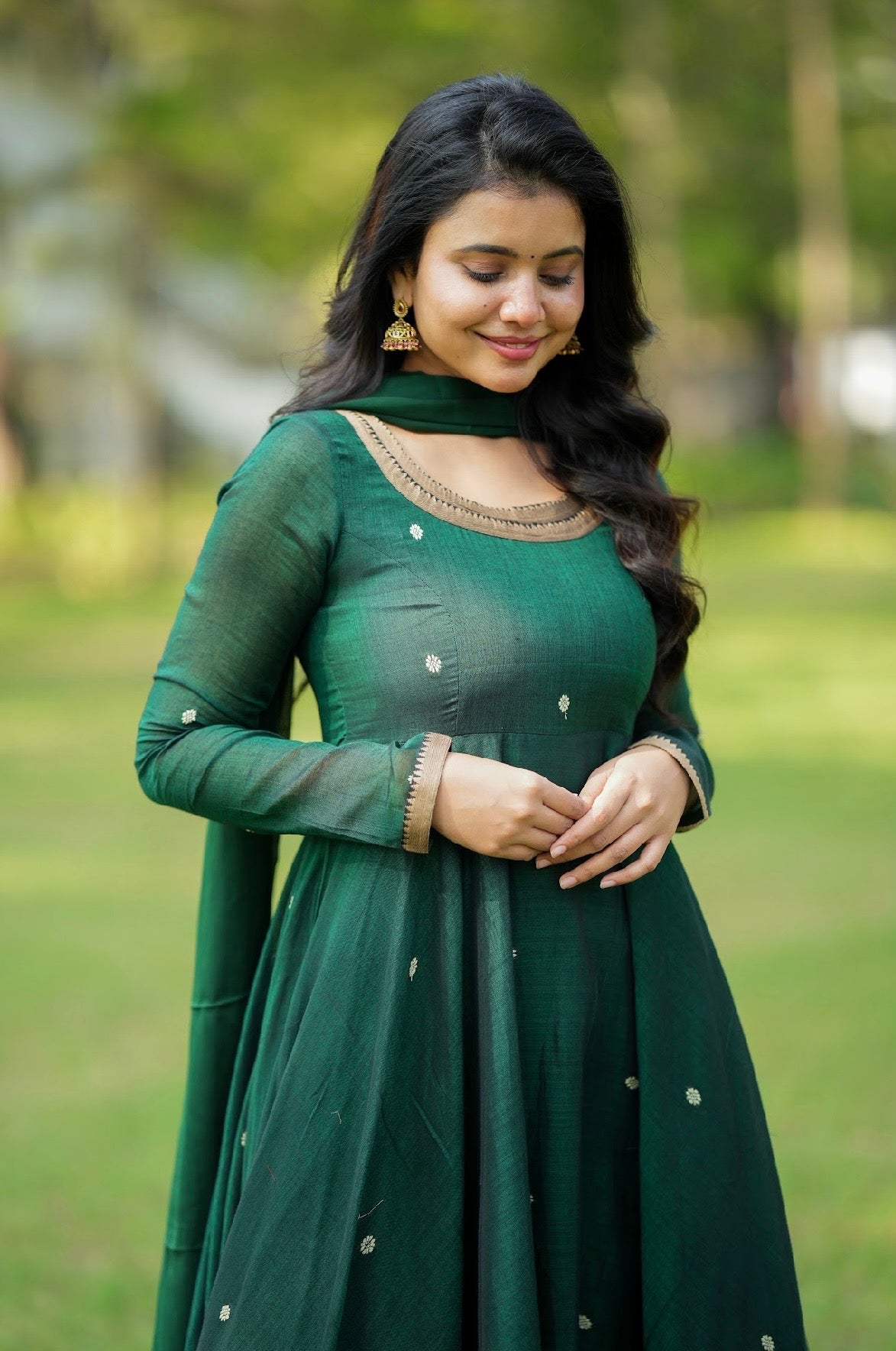 Tharika – Emerald Narayanpet Kalamkari Anarkali Suit