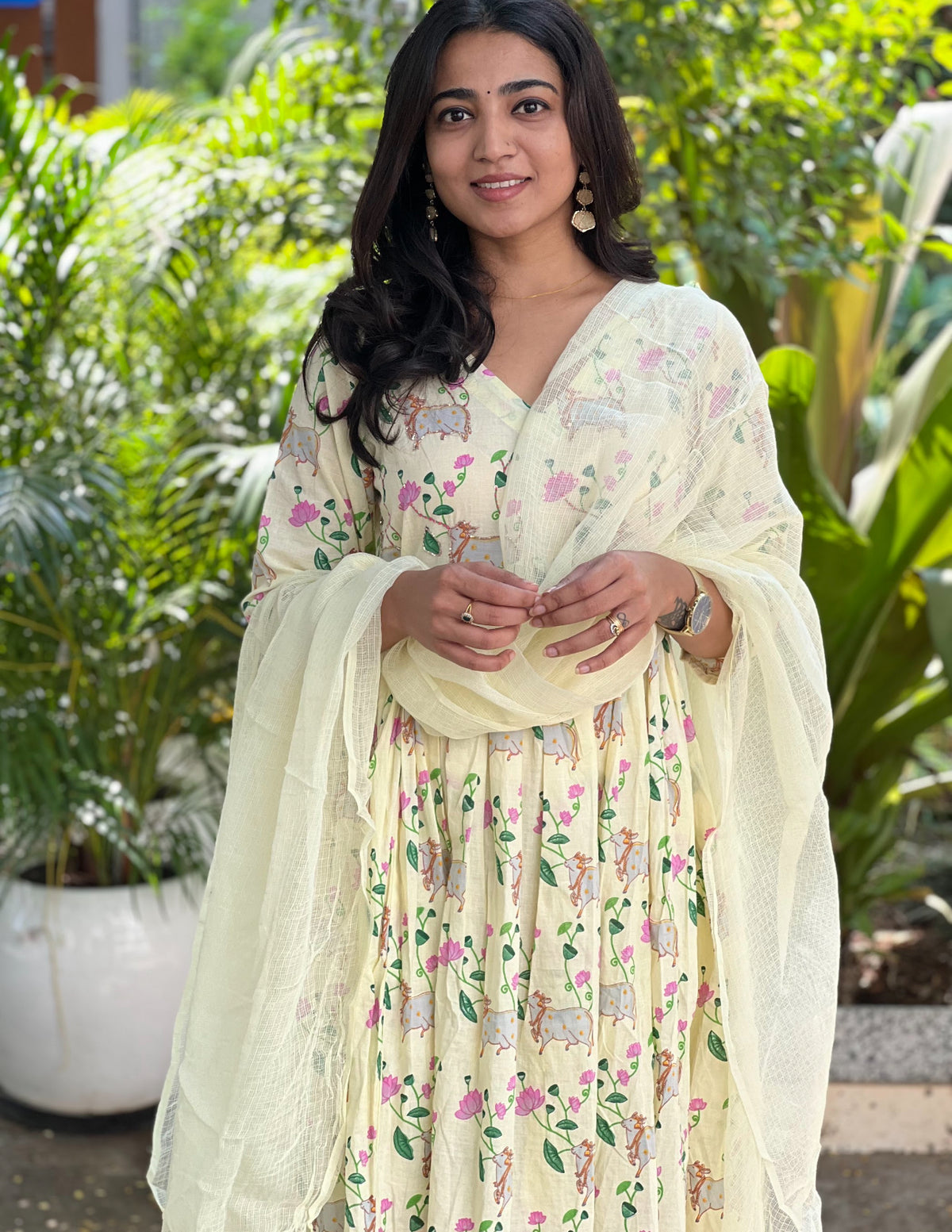 Kanmani – Pichwai Print Mul Cotton Kurta Set