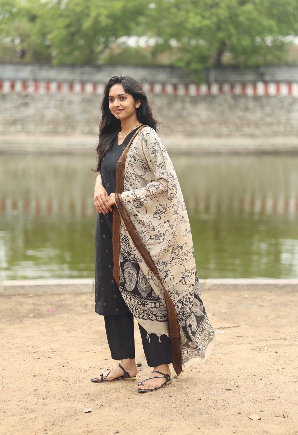 kalamkari silk dupatta-VC997