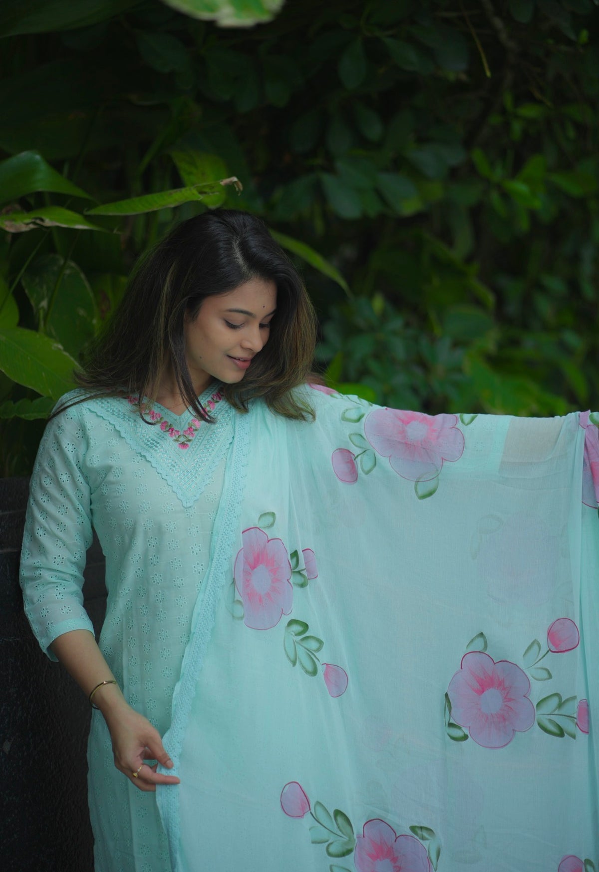 Vedha – Hakoba Cotton Kurti Set with Palazzo & Dupatta (VC748)