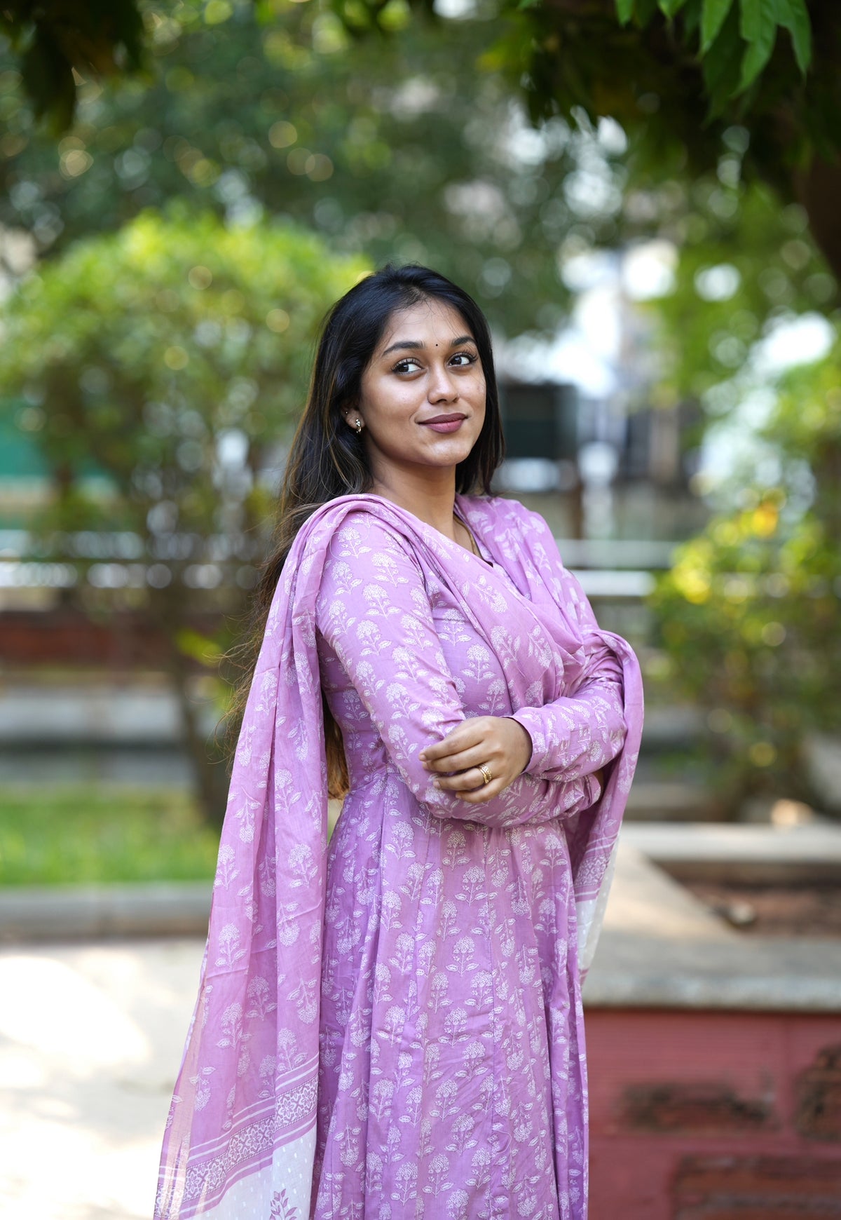 Prema – Pink Organic Cotton Block Print Anarkali Suit Set