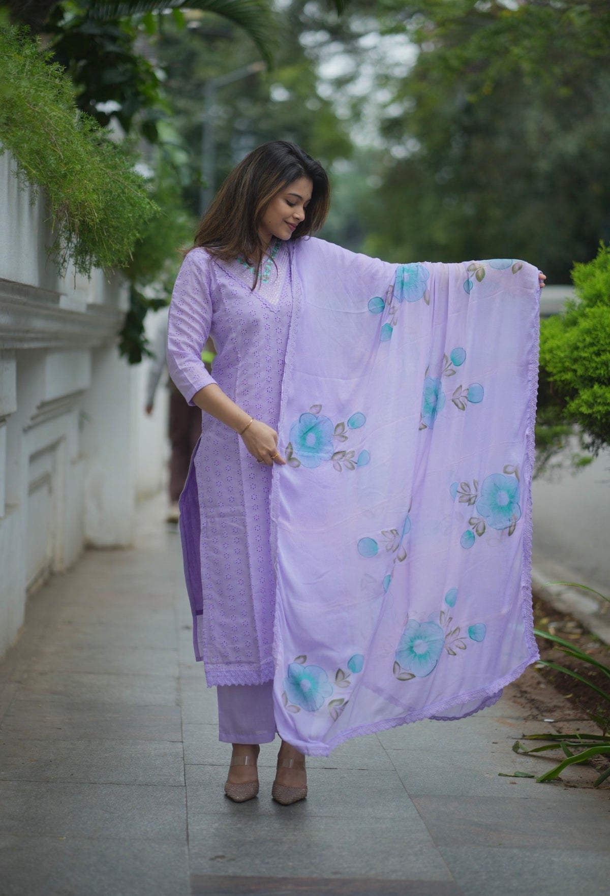 Vedha – Hakoba Cotton Kurti Set with Palazzo & Dupatta (VC747)