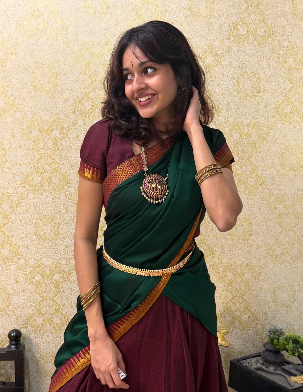 DHRITHI-Narayanpet Handloom half saree(VC786)