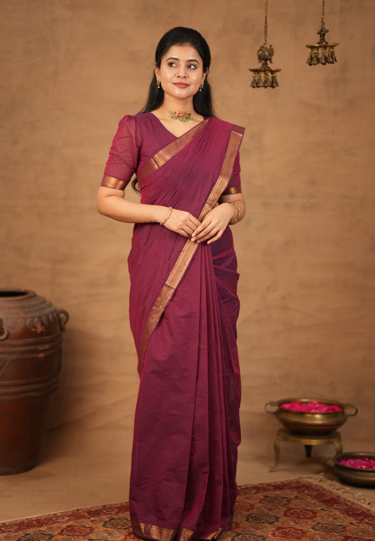 LEELA-Mangalgiri cotton-Maroon