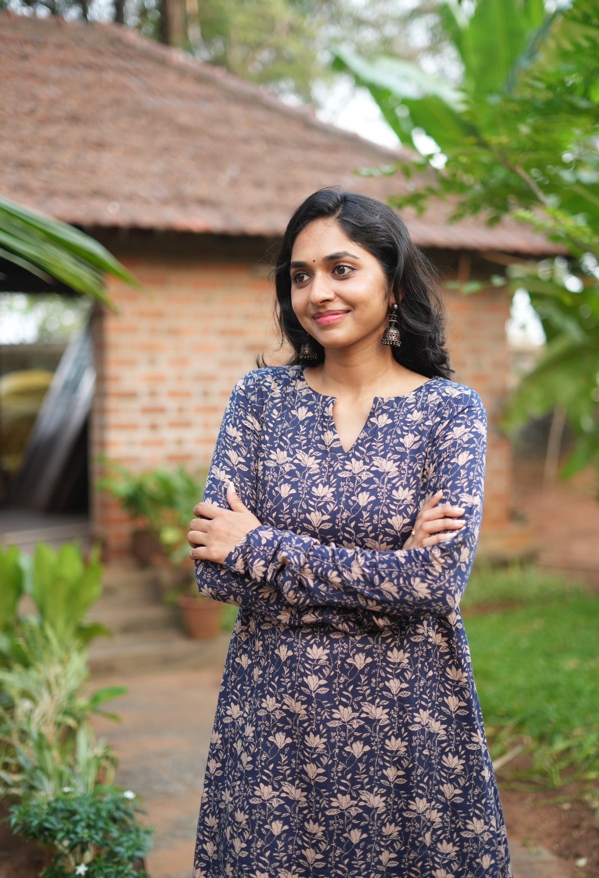 Rakshana – Floral Modal Silk A-Line Suit Set