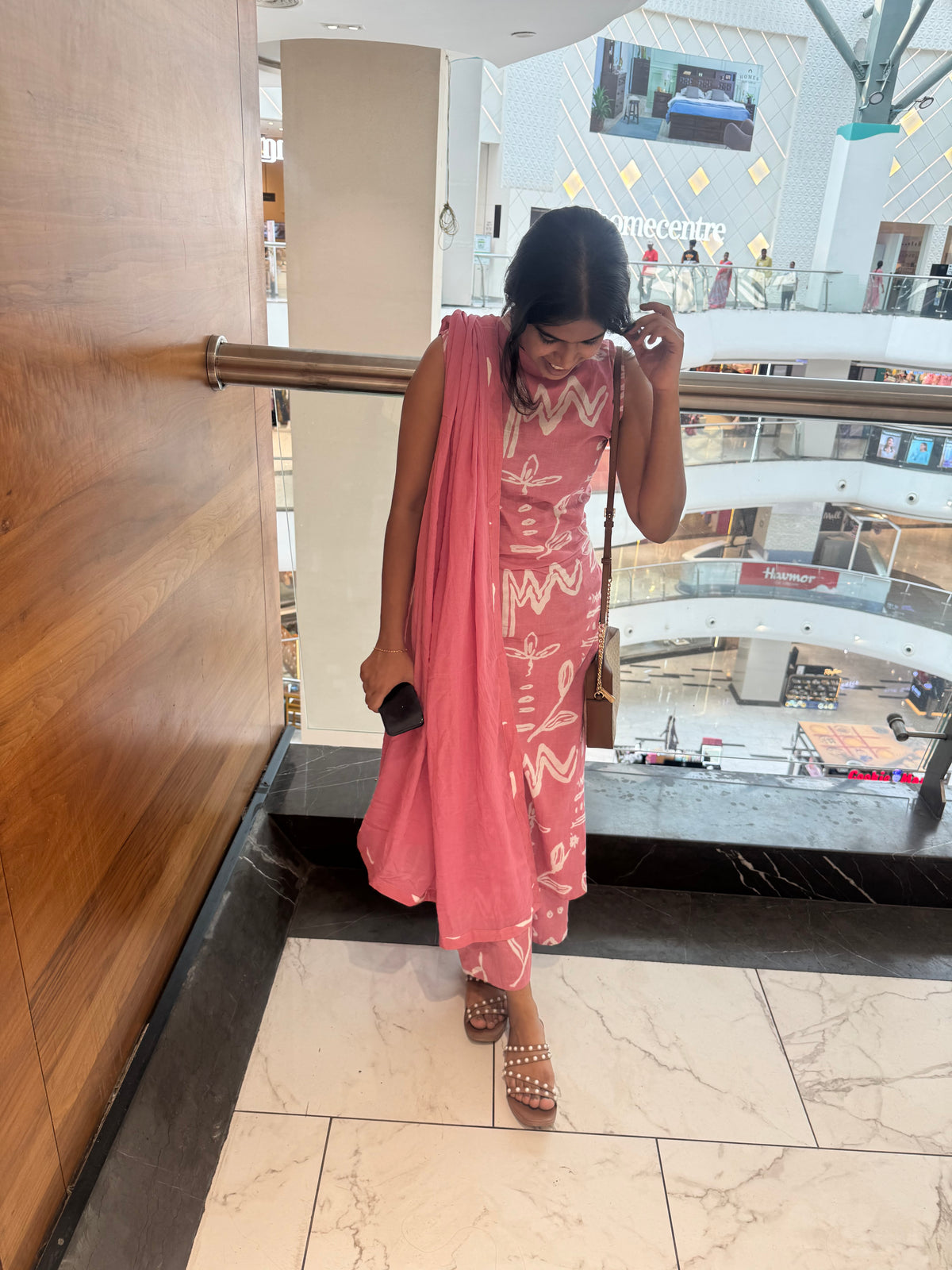Sharma – Pink Cotton Halter Kurta & Palazzo Set
