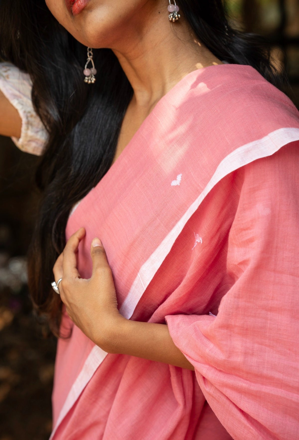 Sana-Heart embroidered jamdani saree