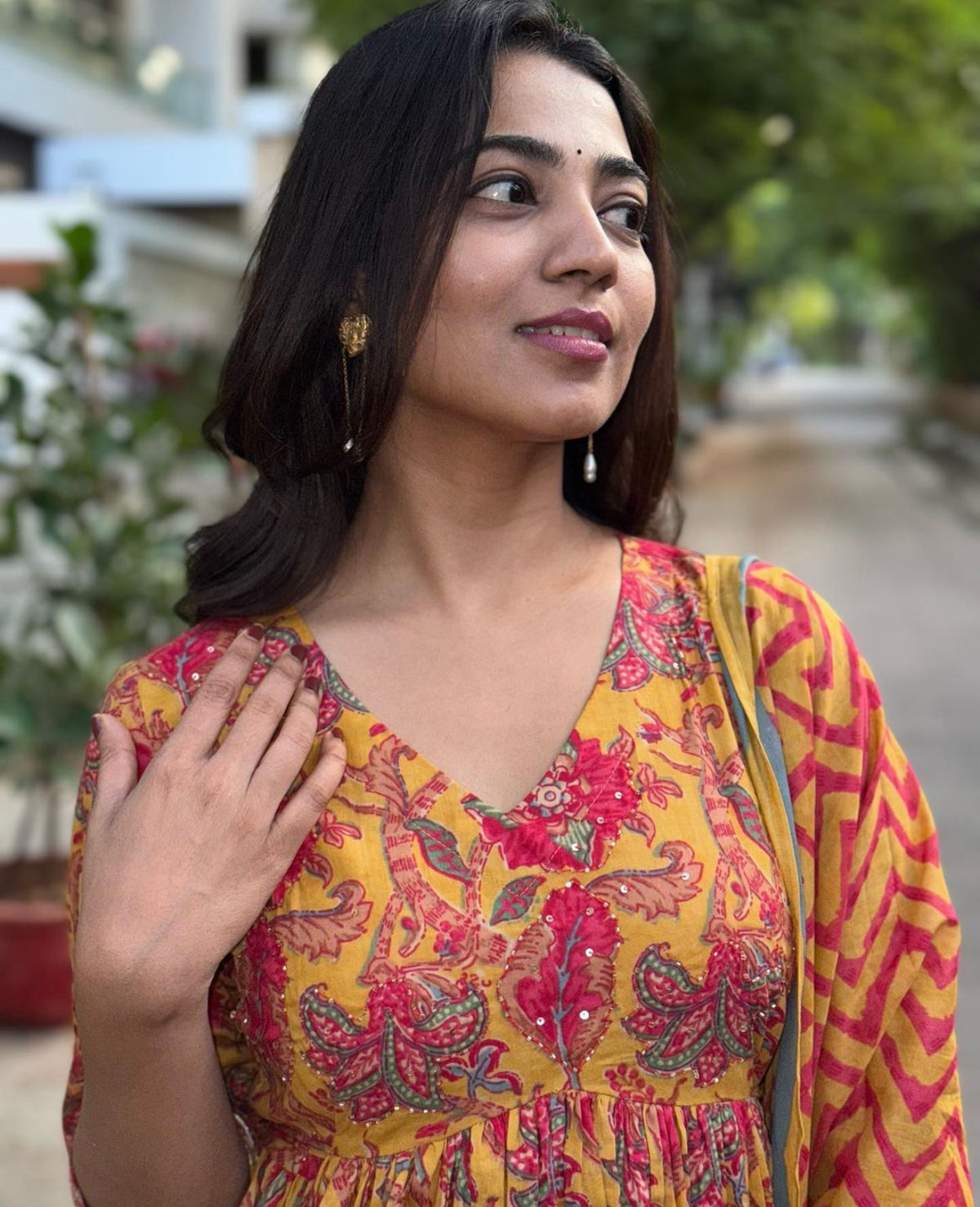 Sanjana – Mustard Sequin Kurta Suit Set