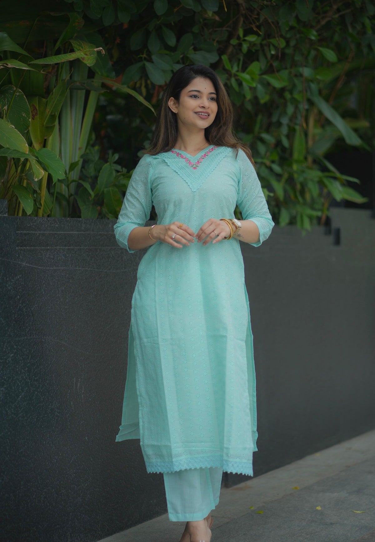 Vedha – Hakoba Cotton Kurti Set with Palazzo & Dupatta (VC748)