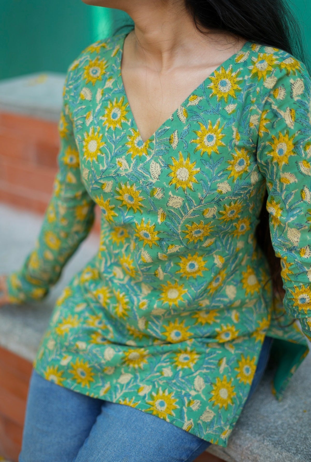 Megha-Block print short Kurti VC775