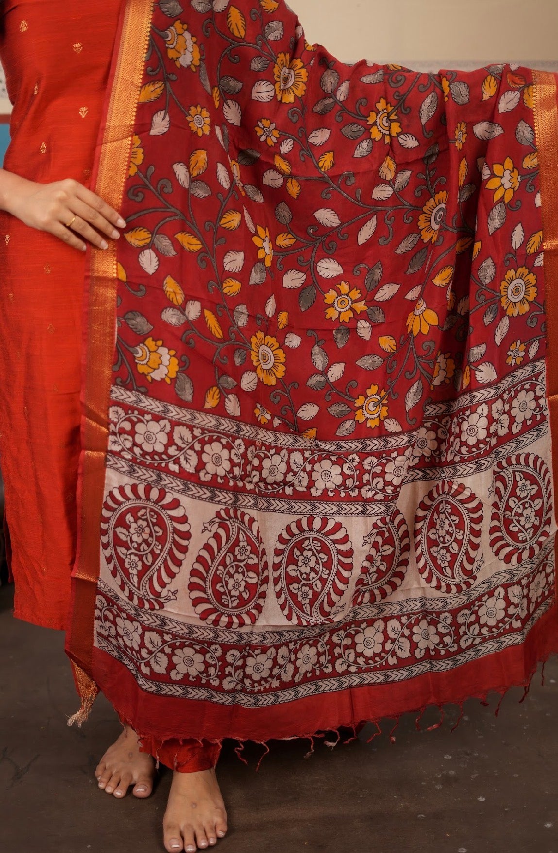 kalamkari silk dupatta-VC996