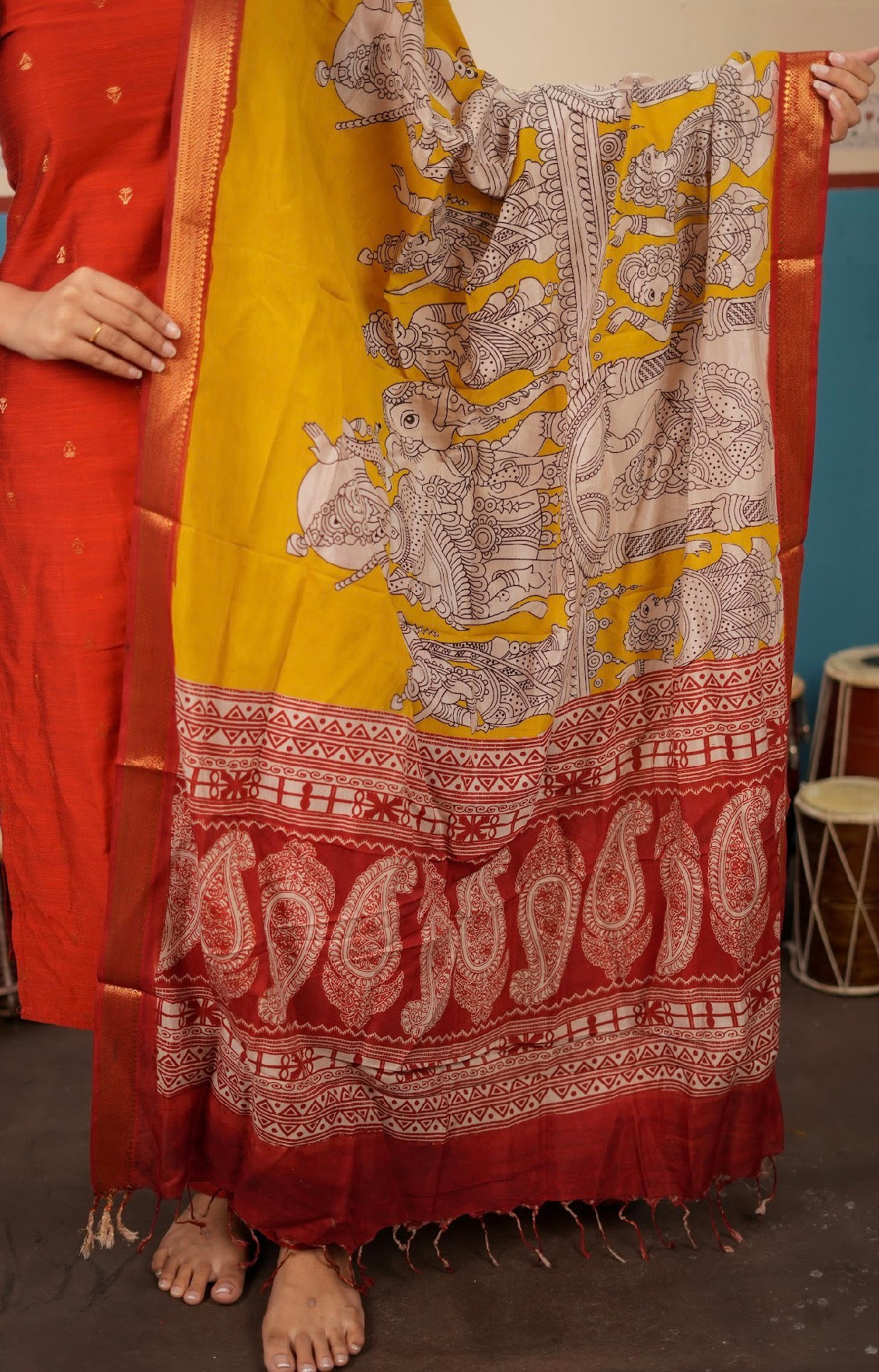 kalamkari silk dupatta-VC992