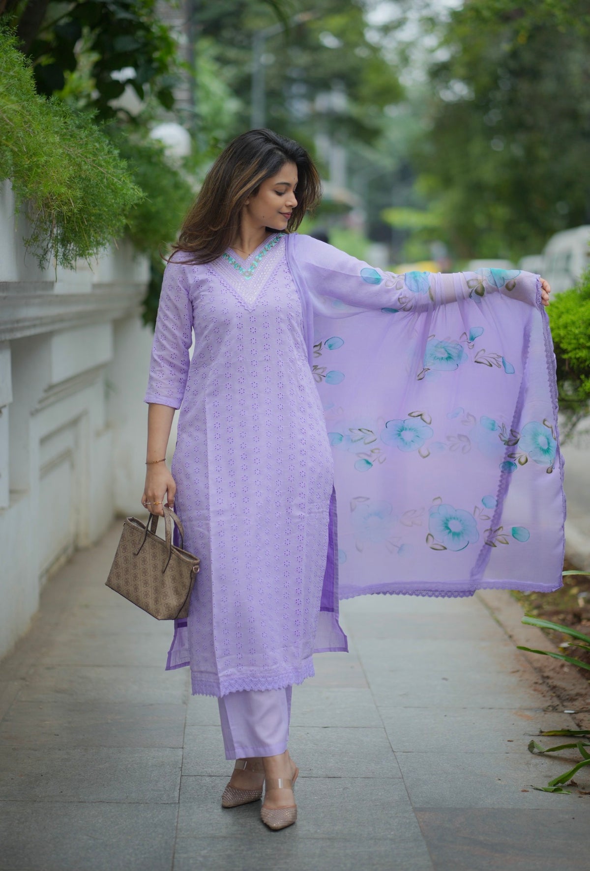 Vedha – Hakoba Cotton Kurti Set with Palazzo & Dupatta (VC747)
