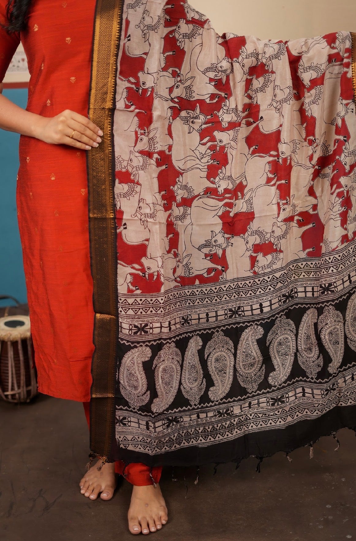 kalamkari silk dupatta-VC993